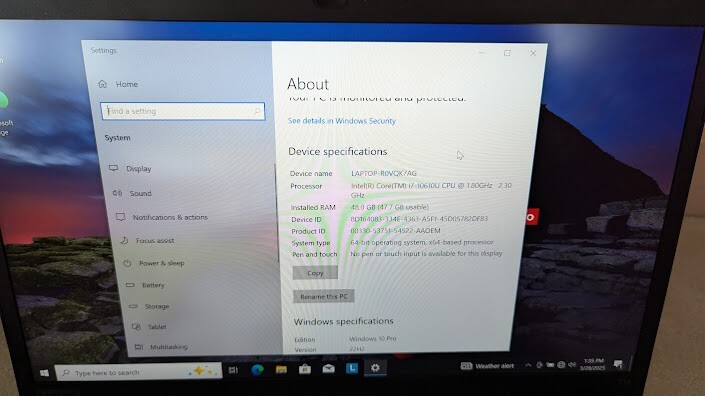 Lenovo Thinkpad T14 G1 i7-10610U 48GB RAM/500 GB SSD – Win 10 Pro