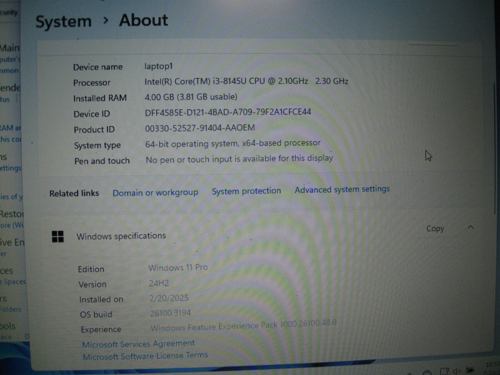 Lenovo ThinkPad E590 window 11 Pro, 256GB SSD, 4GBRAM