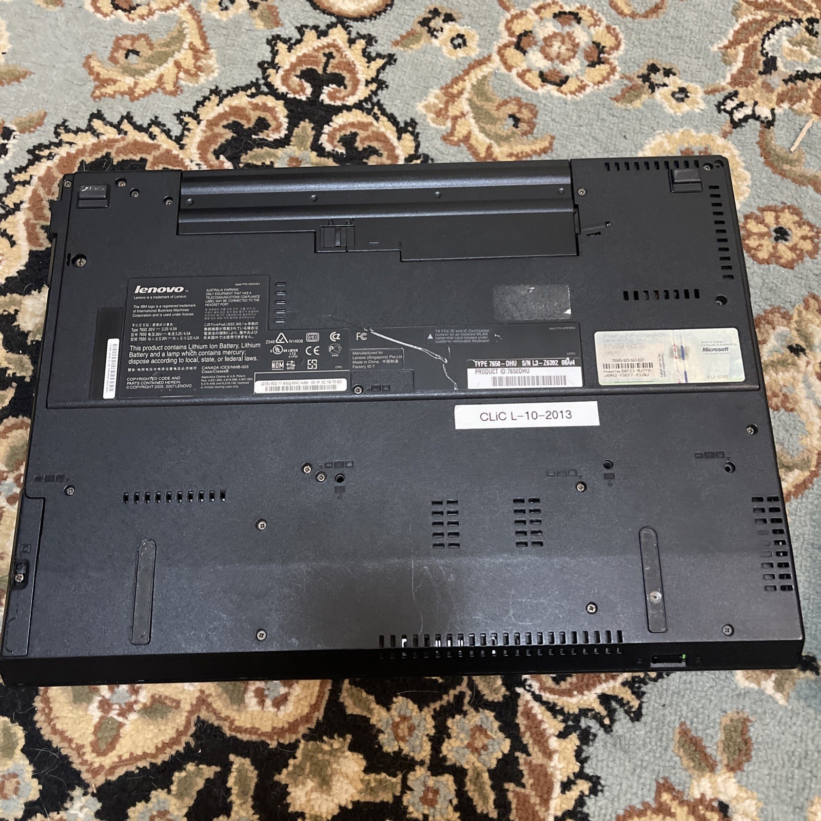 Lenovo ThinkPad R61i 15″ Windows XP Laptop Intel Pentium Dual 2GB RAM 160gb DVD
