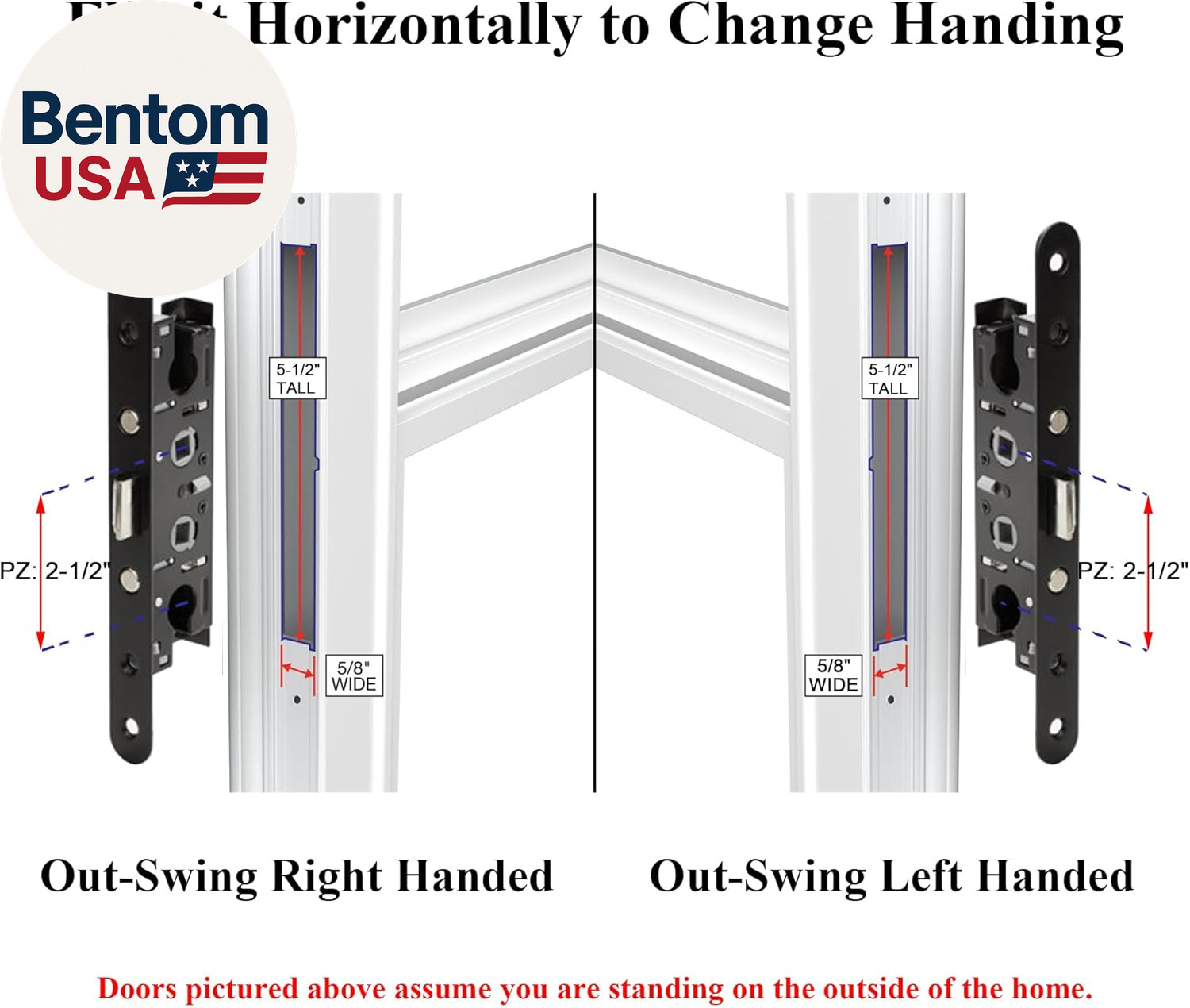 2 Point Bolt Mortise Lock Replacement Fits for Pella Storm Doors ONLY, 2-1/2″ Ha