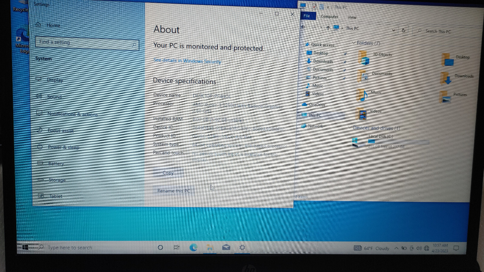 HP 14-DK1022WM 14″ Laptop AMD Ryzen 3 3250U 8GB 256GB NVME Re-Freshed Read