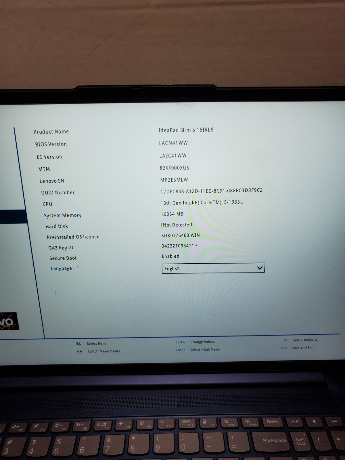 Lenovo IdeaPad Slim 5 16irl8 Laptop i5-1335U 1.3GHz 16GB RAM No SSD/OS! #69