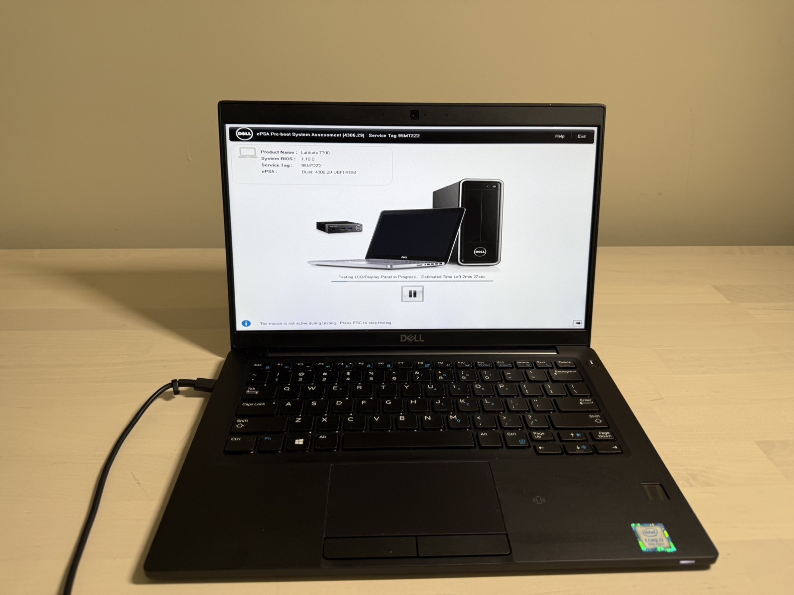 Dell Latitude 7390 Laptop Intel Core i7 8th Gen No HD/OS/AC Adapter
