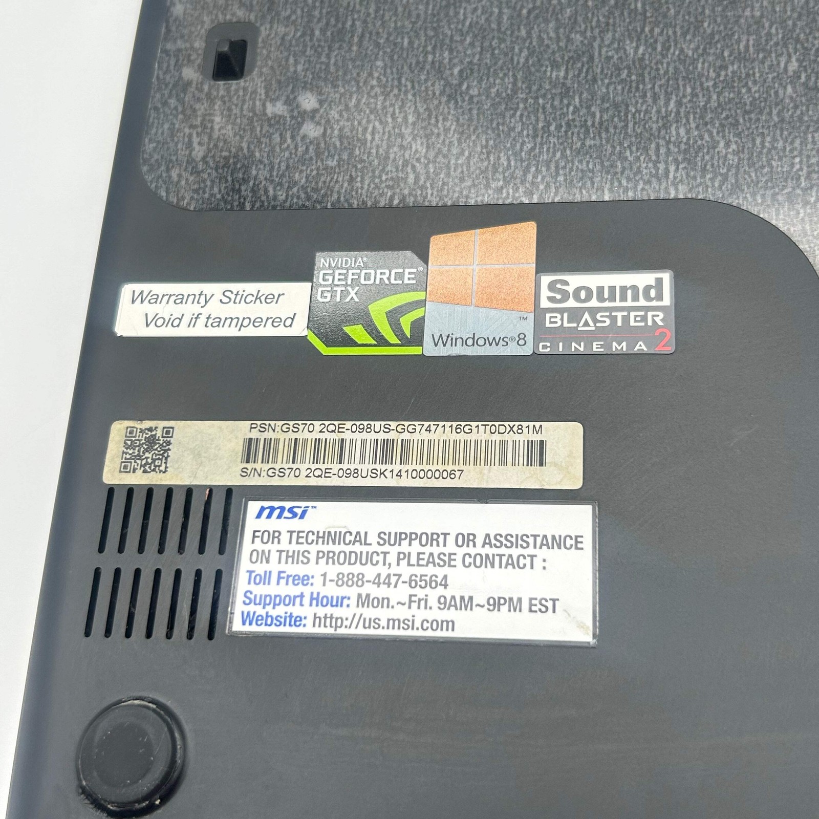 MSI MS-1773 17″ laptop |Core i7| 16GB RAM| w/ Charger – FOR PARTS/REPAIR ONLY