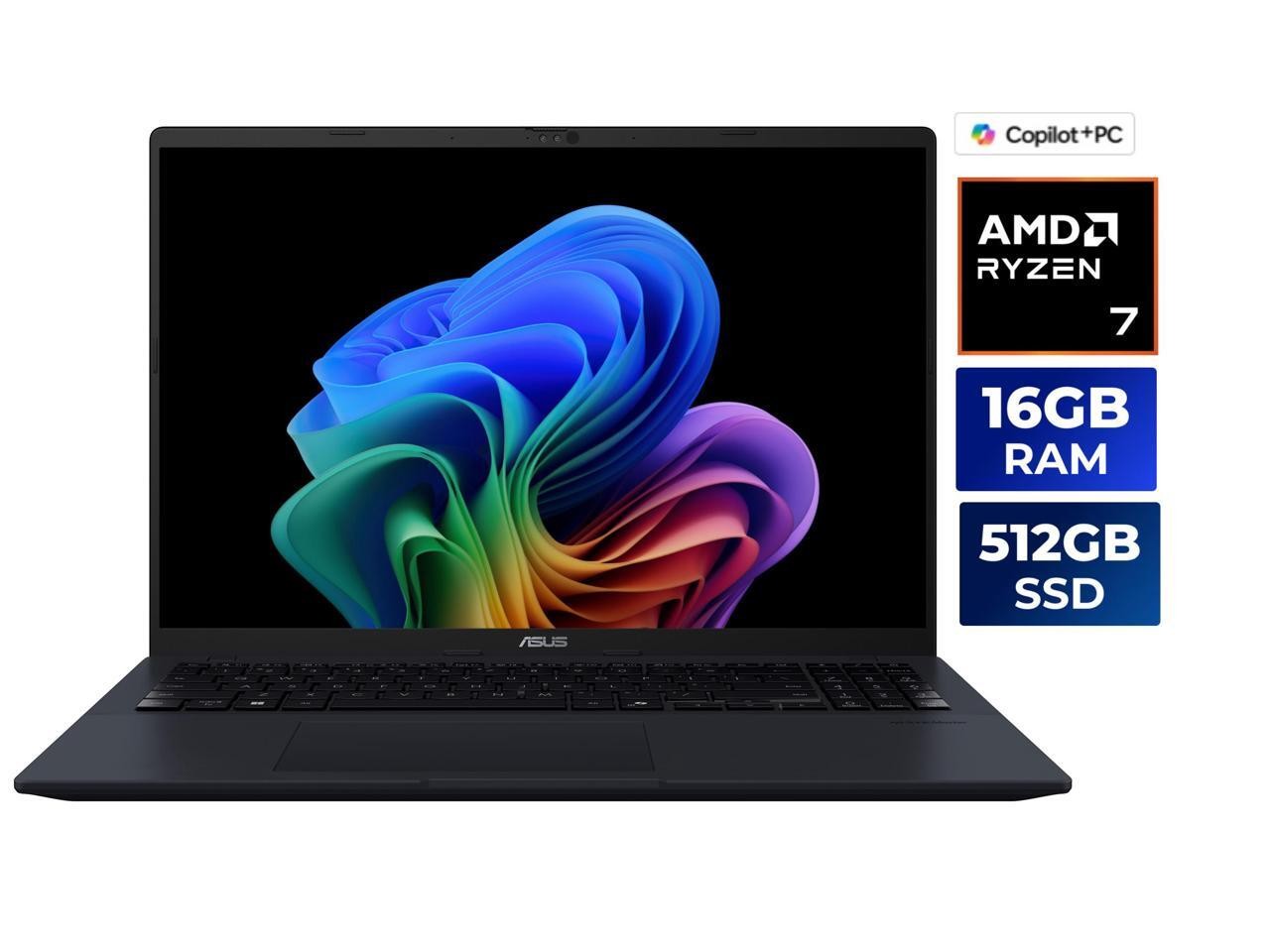 Asus VivoBook 16″ Copilot+ PC Laptop AMD Ryzen AI 7 350 16GB DDR5 Memory 512GB