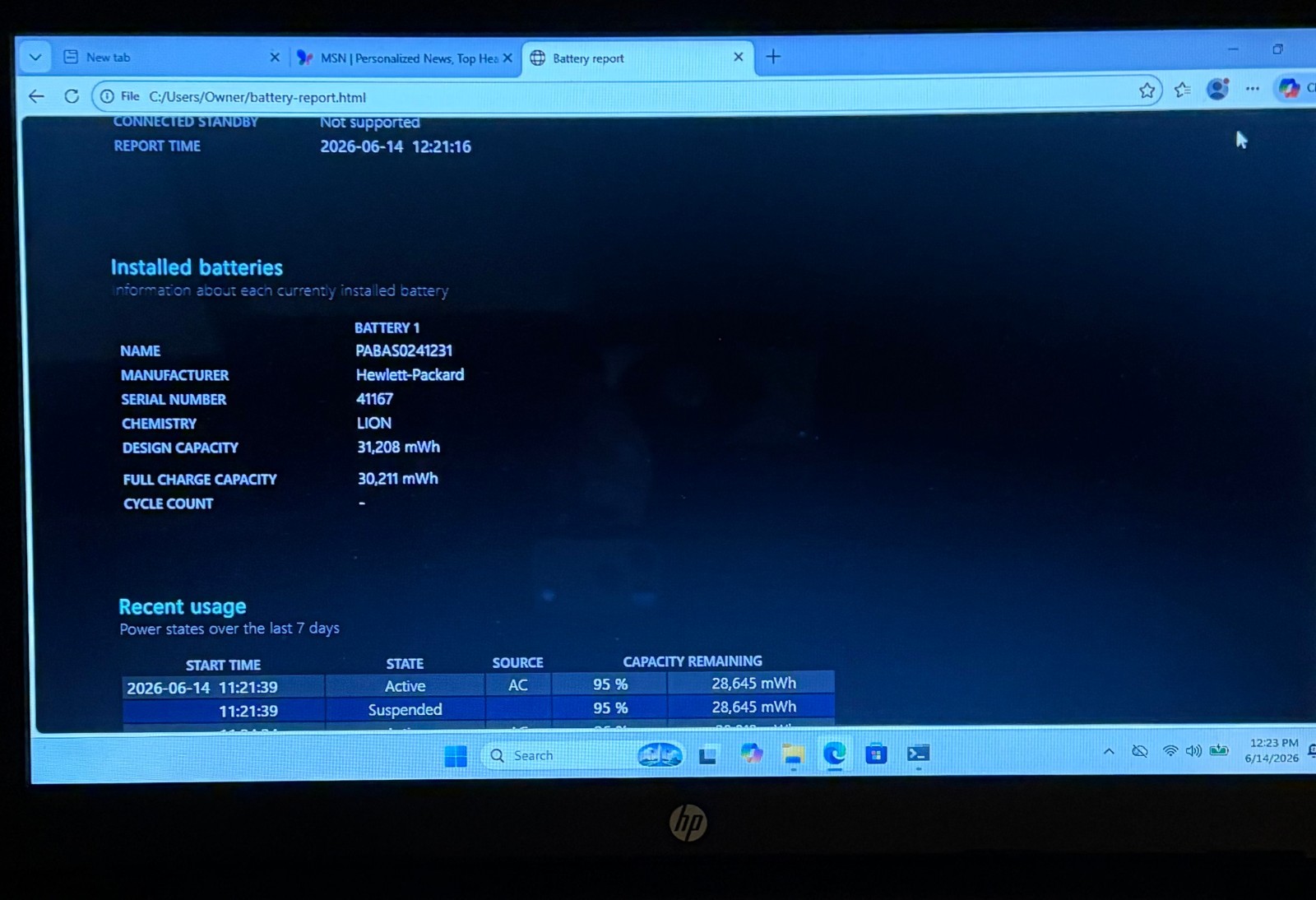 HP 15-bs113dx i3-8130U 8GB RAM 120GB SSD Windows 11 OEM HP Charger
