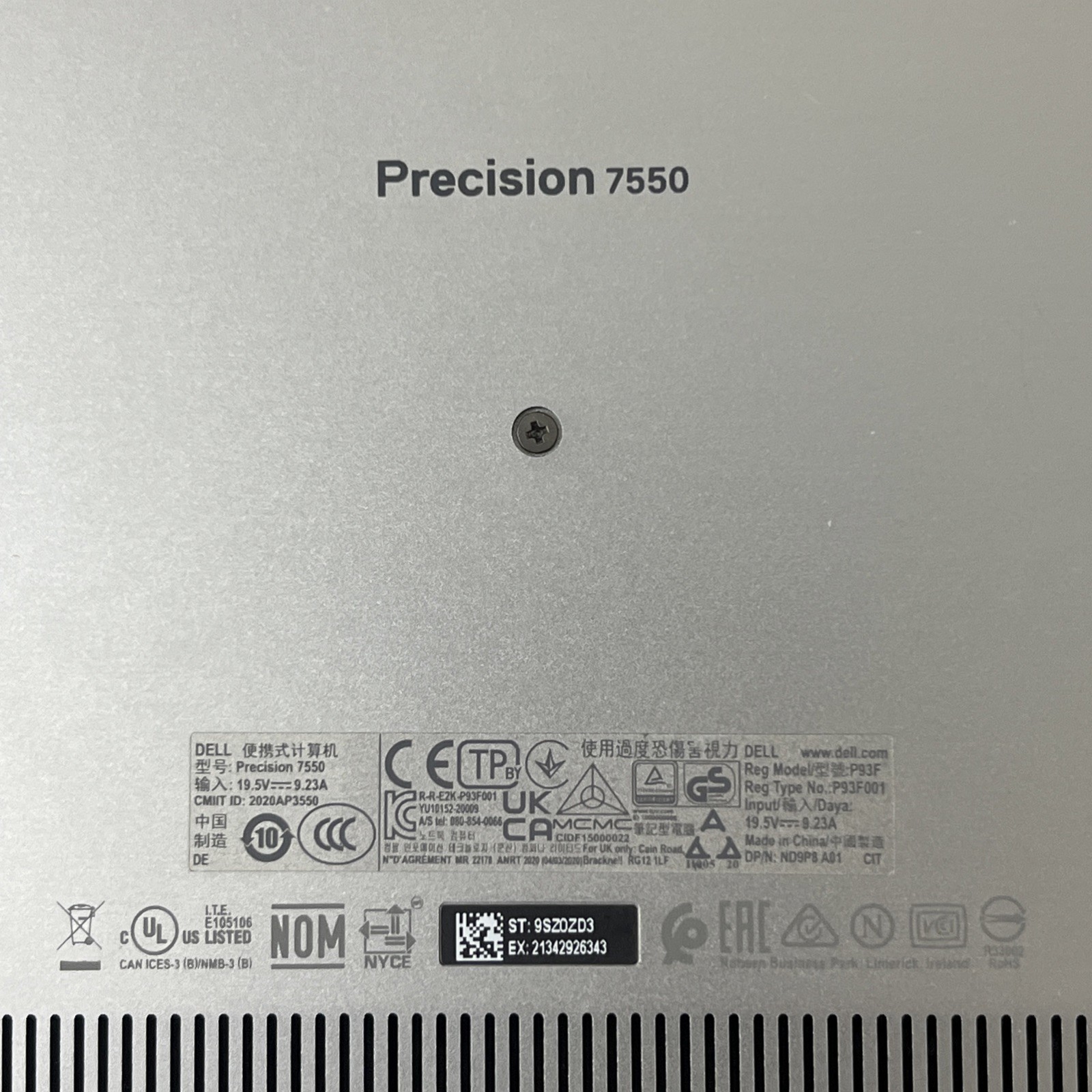 Dell Precision 7550 i7-10850H 16GB Ram 512GB Quadro T1000 – Fair *Low Battery*