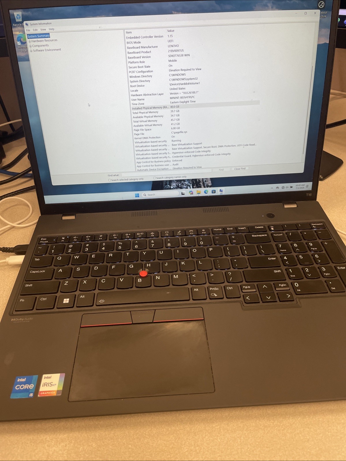 Lenovo Thinkpad T16 Gen 1
