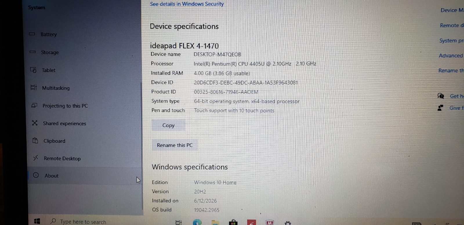 Lenovo Ideapad FLEX 4-1470 14″ Pentium 4405U 2.1GHz 4GB RAM 500GB HDD & Charger