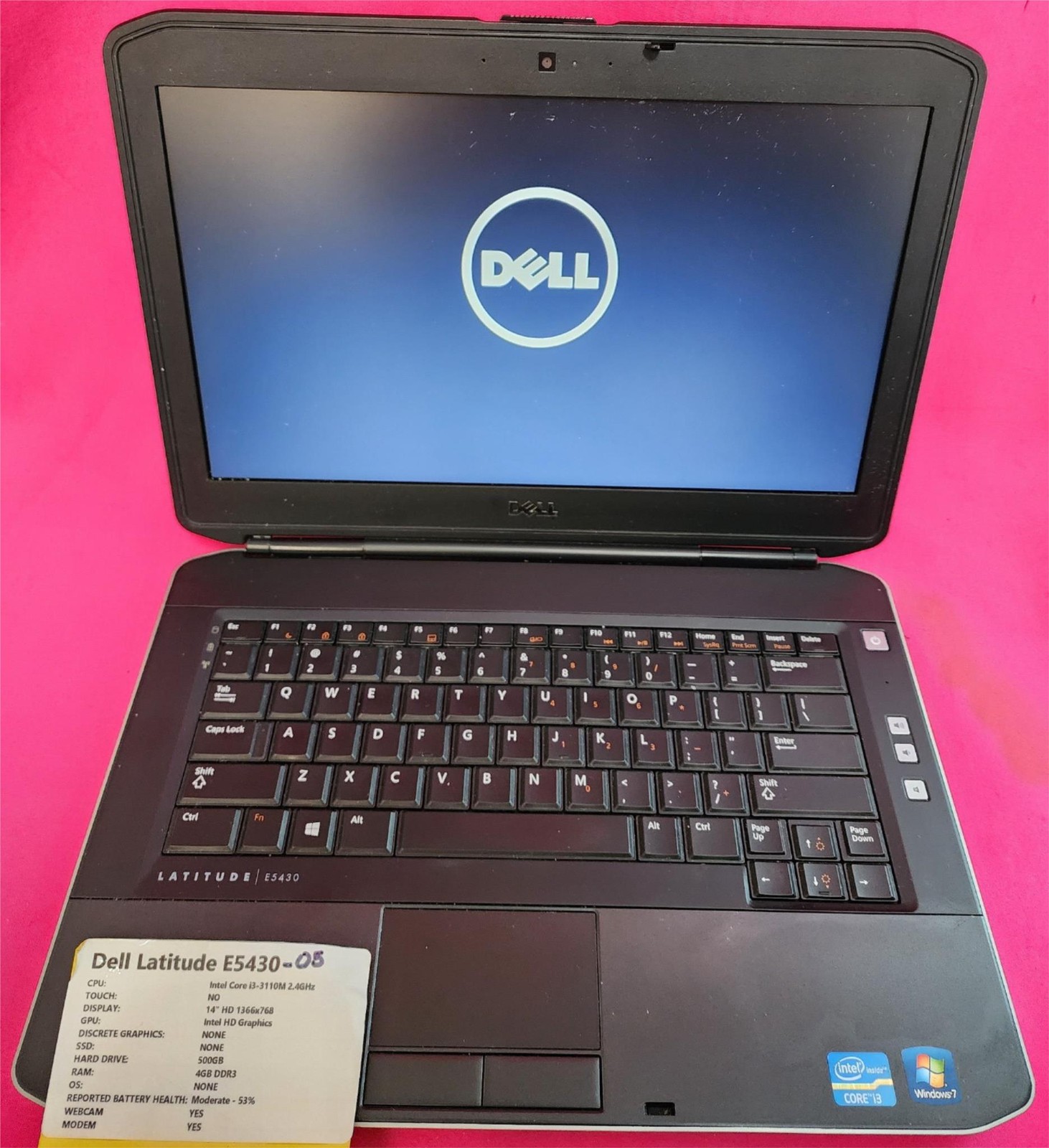 Dell Latitude E5430 i3 14″ 4GB RAM DVD Drive 500GB HDD Webcam NO OS