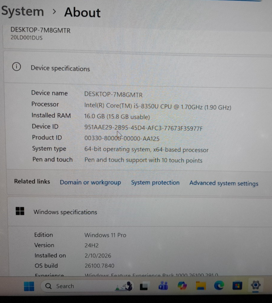 Lenovo X1 Yoga 3rd Gen 14″ Touchscreen i5-8350U 1.7GHz 16GB RAM, 256GB SSD, W11