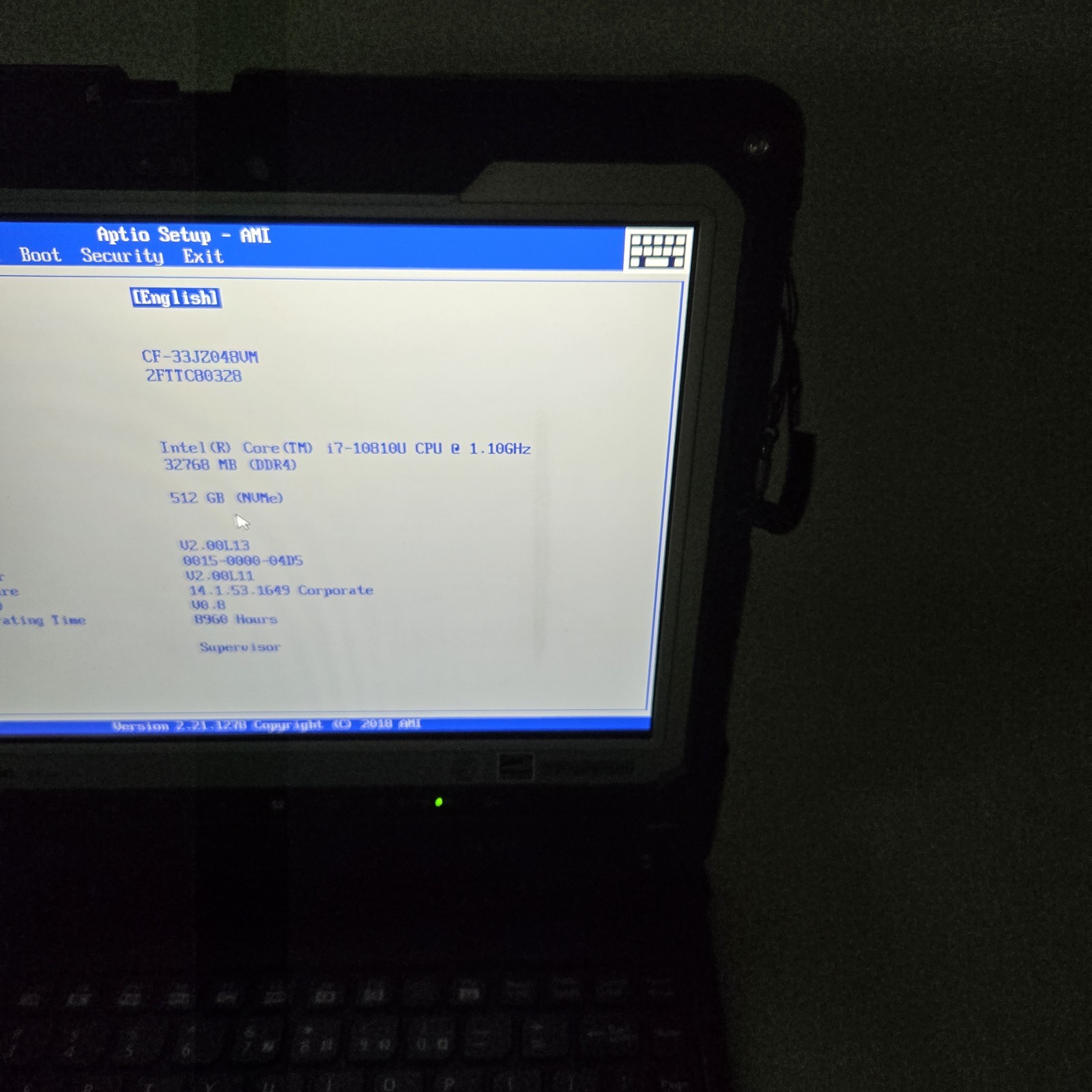 Panasonic Toughbook CF-33 i7-10810U 1.1GHz 512GB SSD 32GB Ram 4G GPS — Grade B