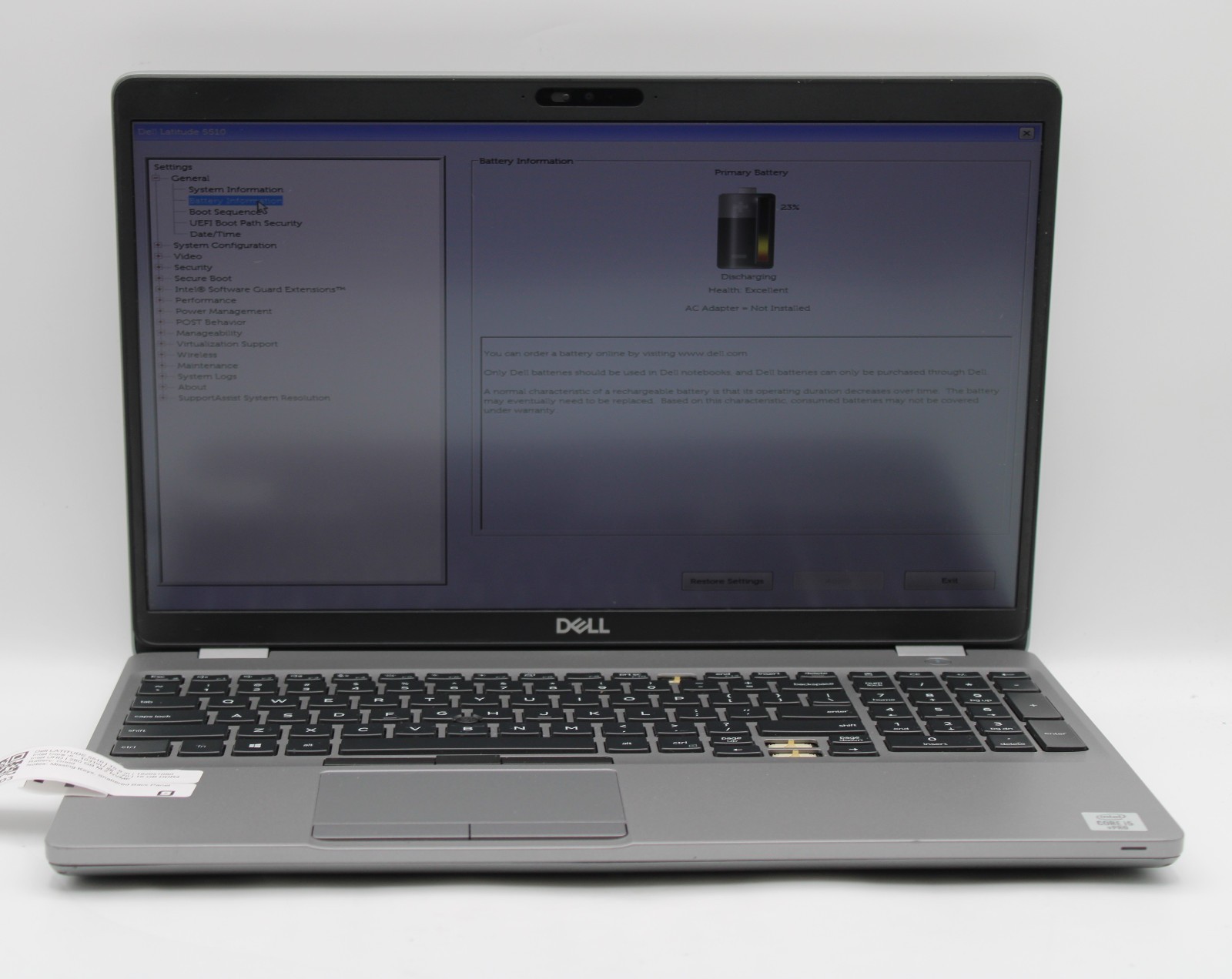 Dell Latitude 5510 _ i5-10310U @ 1.7 _ 16GB RAM _ 256GB SSD _ No OS *READ