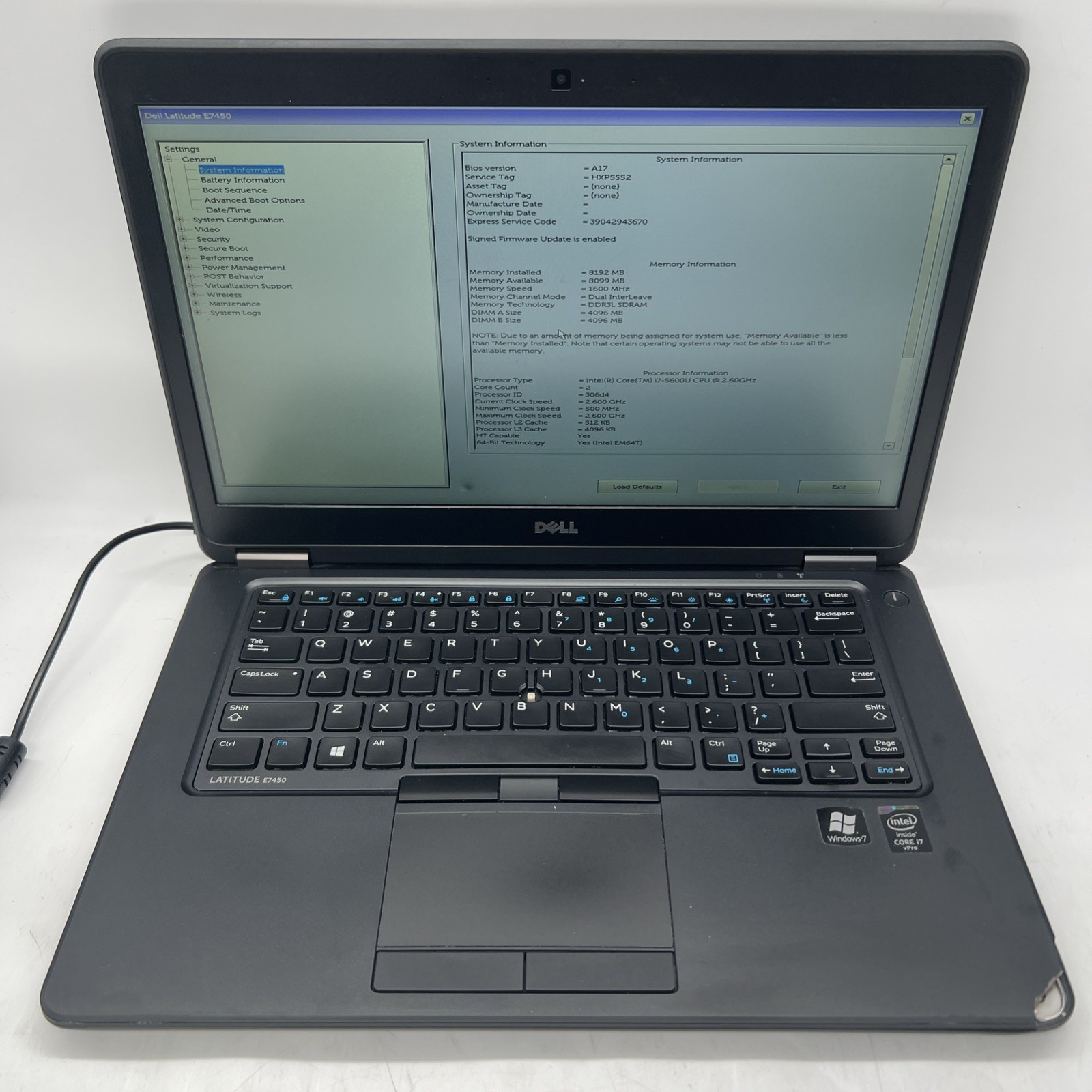 Dell Latitude E7450 i7 5600U 2.6GHz 8GB RAM GeForce 840M 2GB No Drive No OS