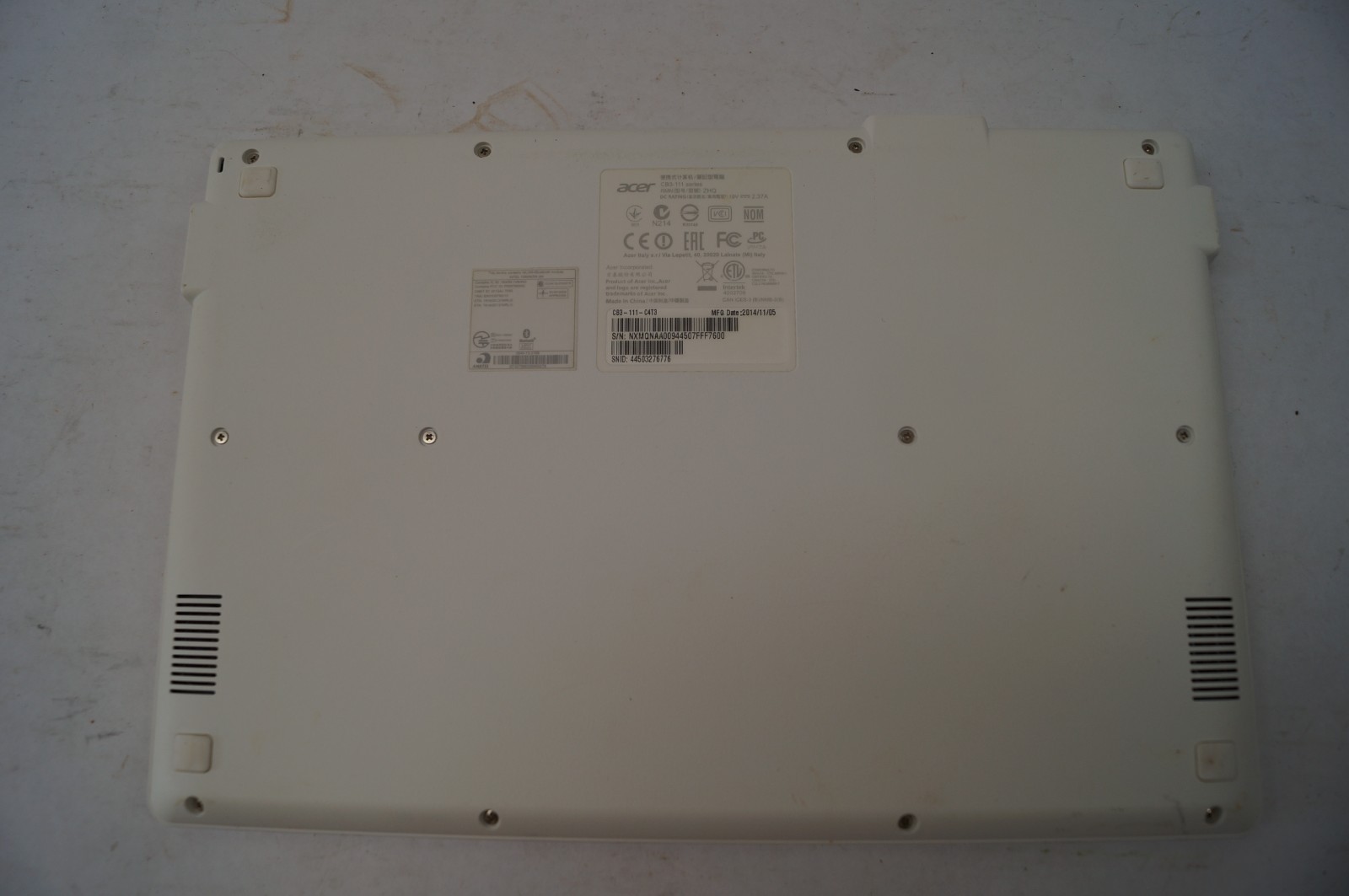 ACER CB3-111 2HQ ChromeBook II No Power Cord Untested PoR B152