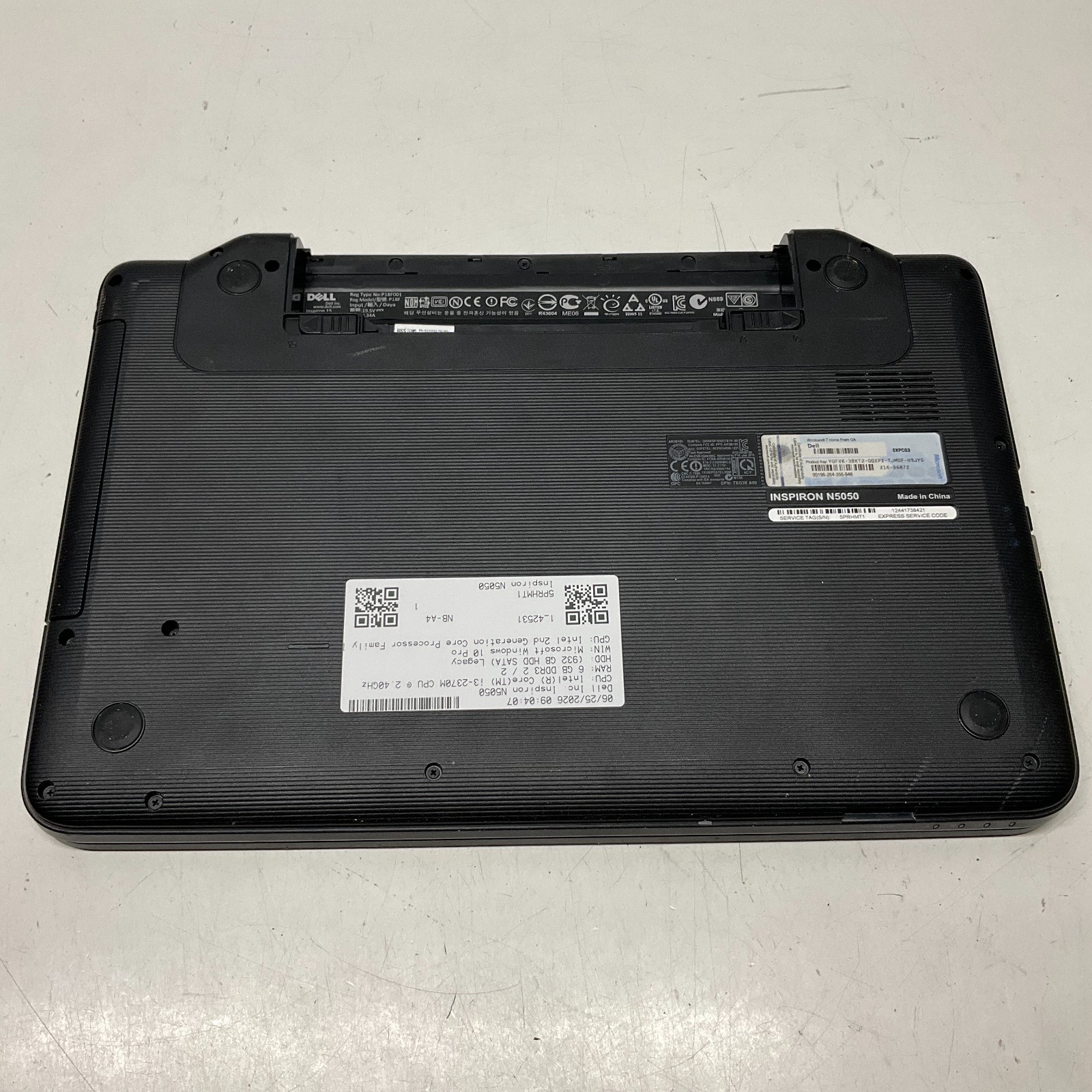 Dell Inspiron N5050 Intel Core i3-2370M 15″ Laptop 6GB 1TB HDD NO BATTERY