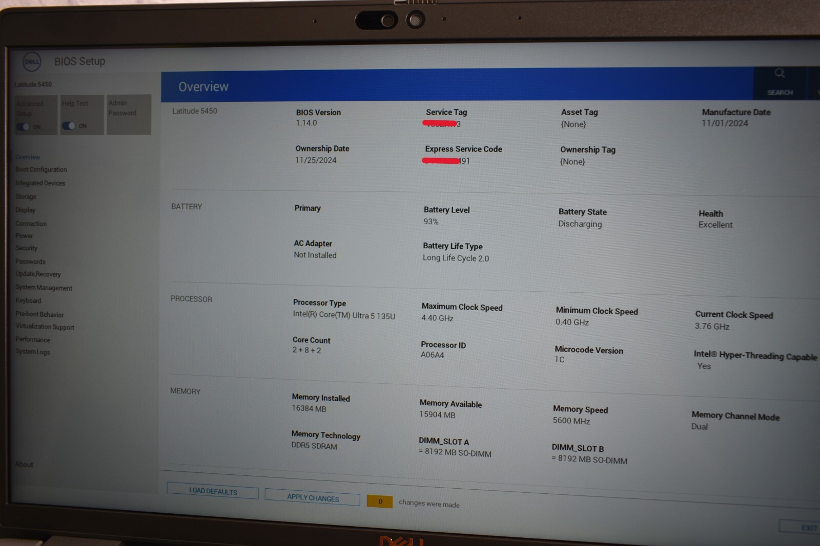 Dell Latitude 5450 14″ FHD Touch Intel Ultra 5 135U 512GB SSD 16GB RAM WIN11 PRO