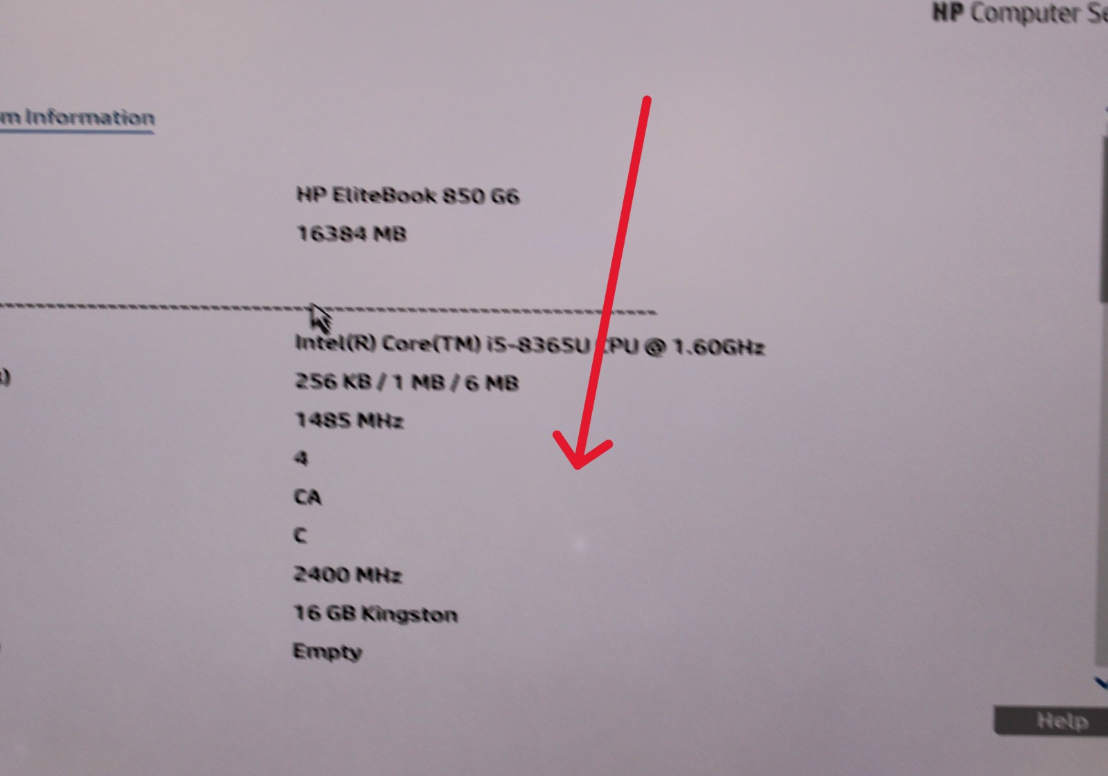 HP EliteBook 850 G6 _ i5-8365U @ 1.6 _ 16GB RAM _ No SSD / OS