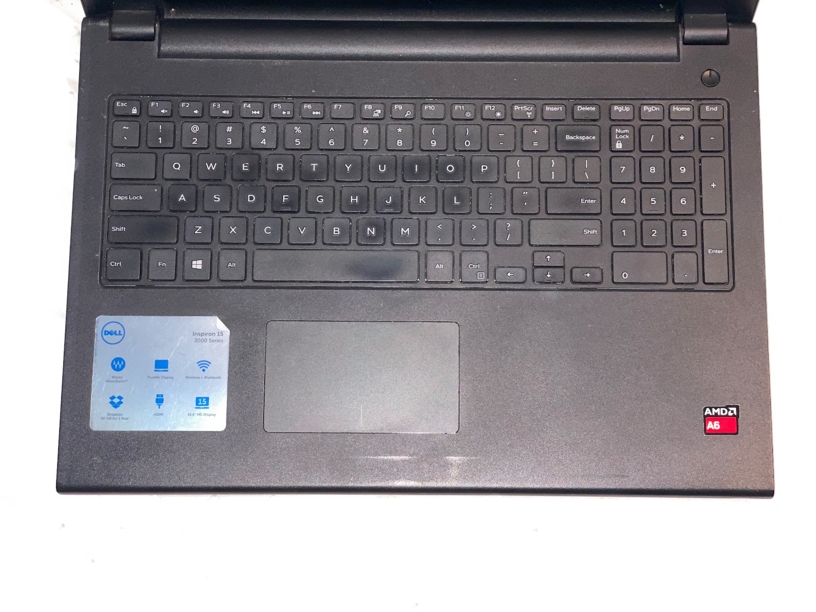 Dell Inspiron 3541 Laptop AMD A6-6310, 8GB RAM, No HDD, for parts or repair