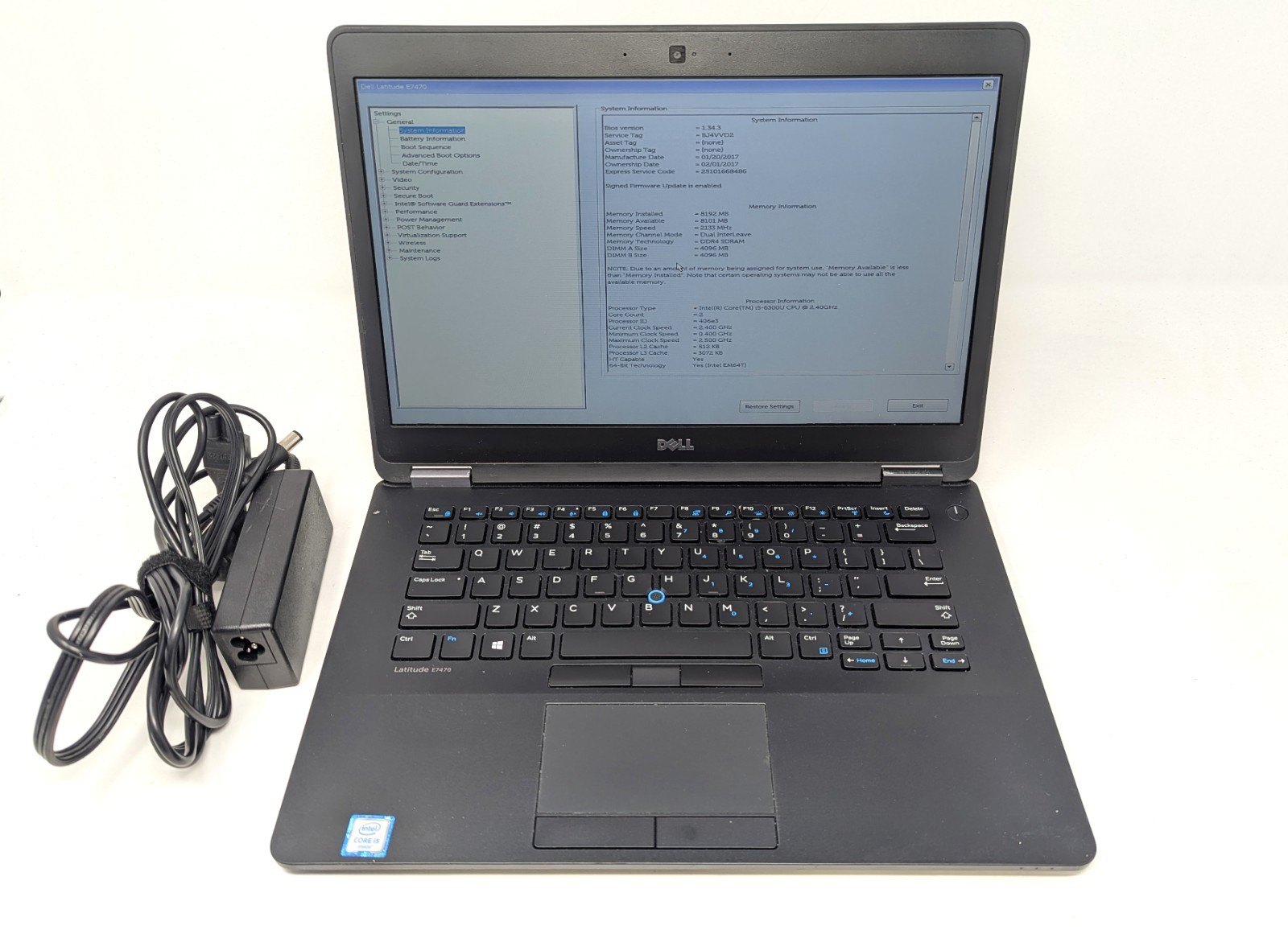 Dell Latitude E7470 – 14″ Intel Core i5-6300U 2.5 GHz 8GB DDR4 RAM No OS/SSD