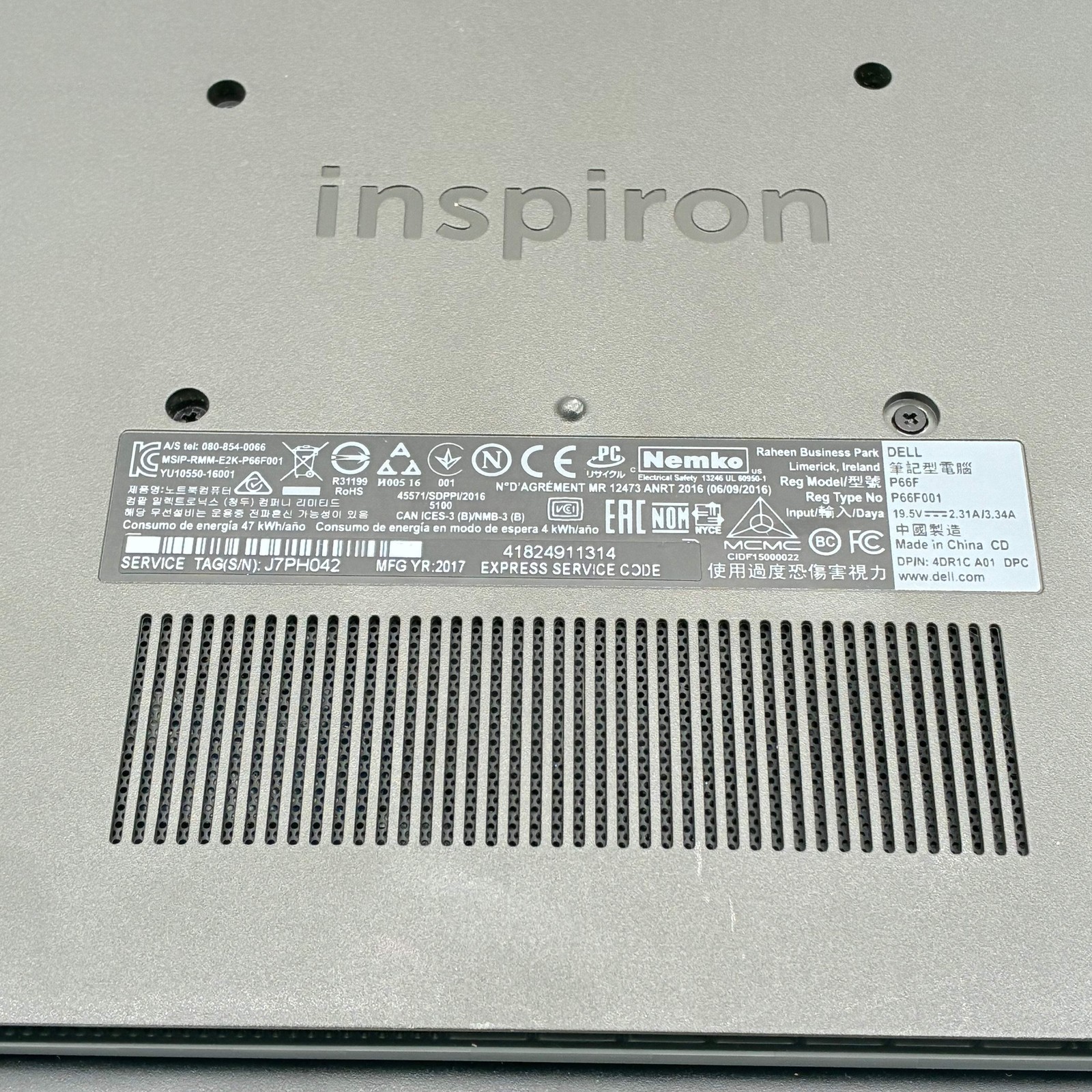 Dell Inspiron 15 5567 i7 12GB 1TB HDD READ