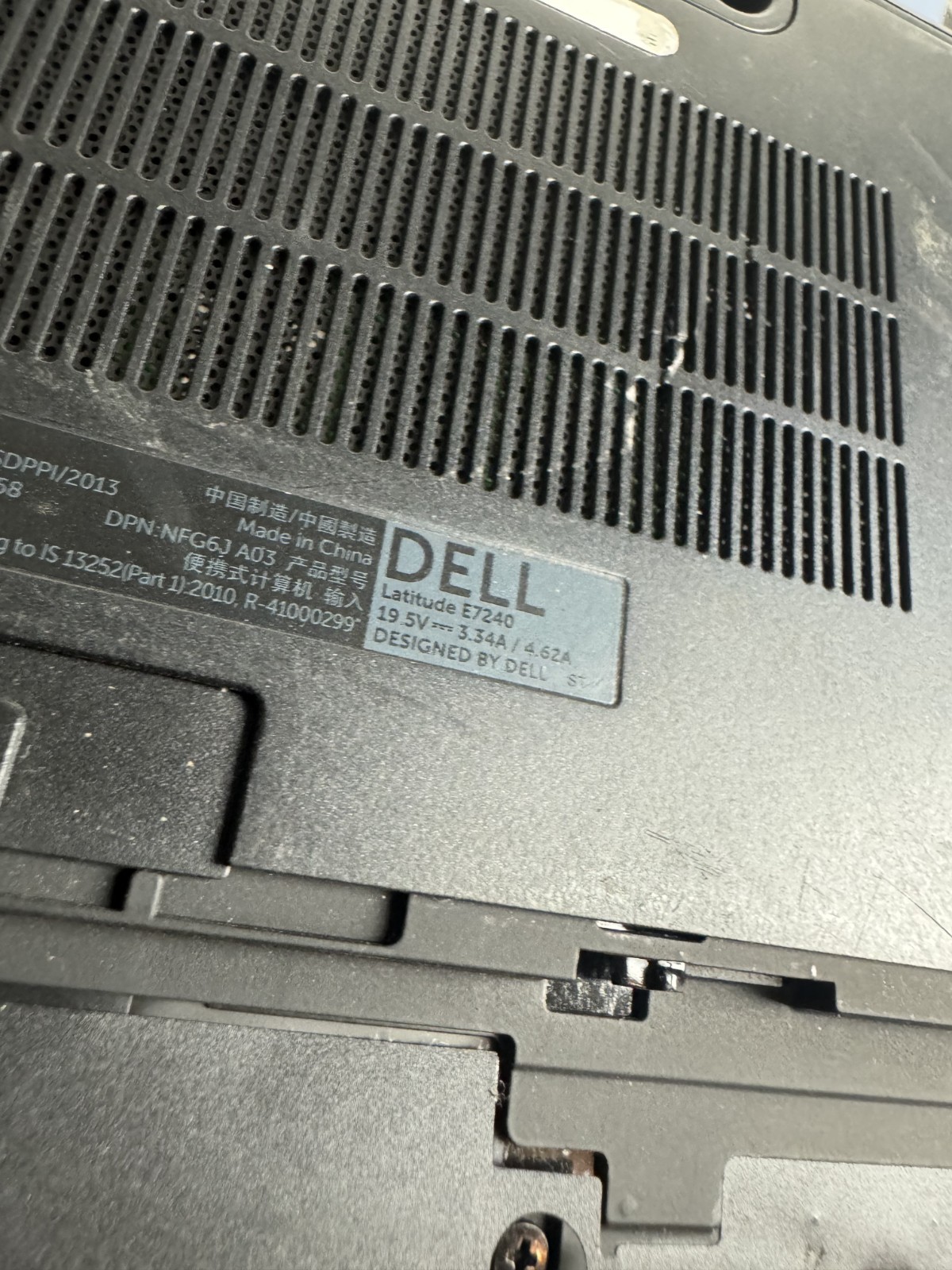 Dell Latitude E7240 Core I5-4310 8GB RAM Laptop For Parts/Repair # 5397
