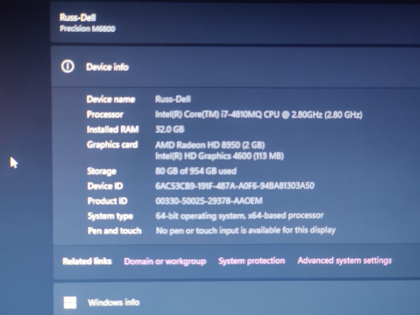 Dell Precision M6800 i7-4810MQ 2GB AMD Radeon Graphics 17″ 32 Gb RAM 1 TB SSD