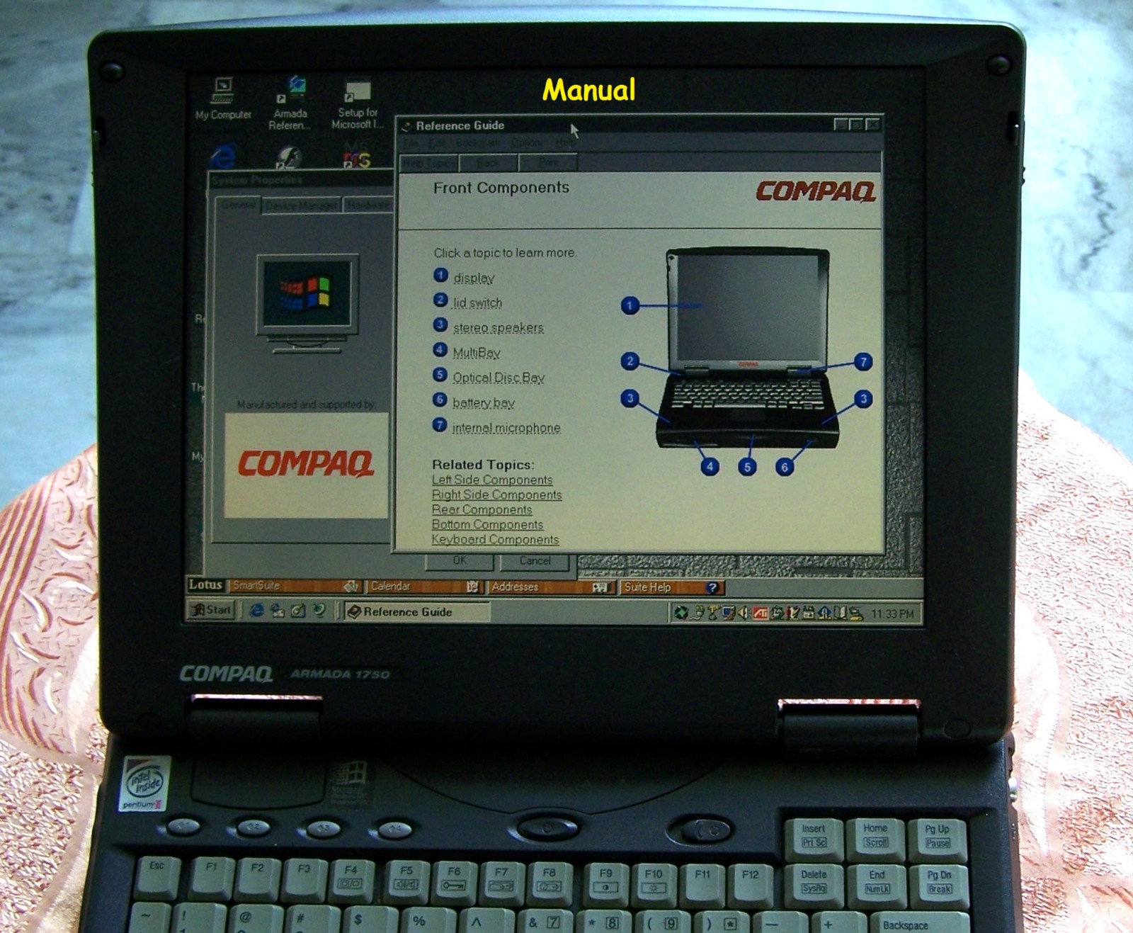Vtg Compaq Armada 1750 Intel P2 Windows 95 Serial Parallel- ΝΟ 1590 ibm dos e500