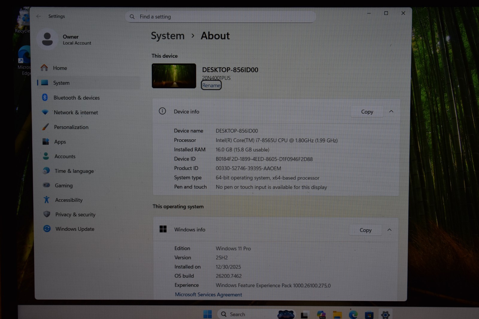 Lenovo ThinkPad T590 15.6″ Quad Core i7-8665U 16GB RAM 512GB SSD Windows 11 Pro
