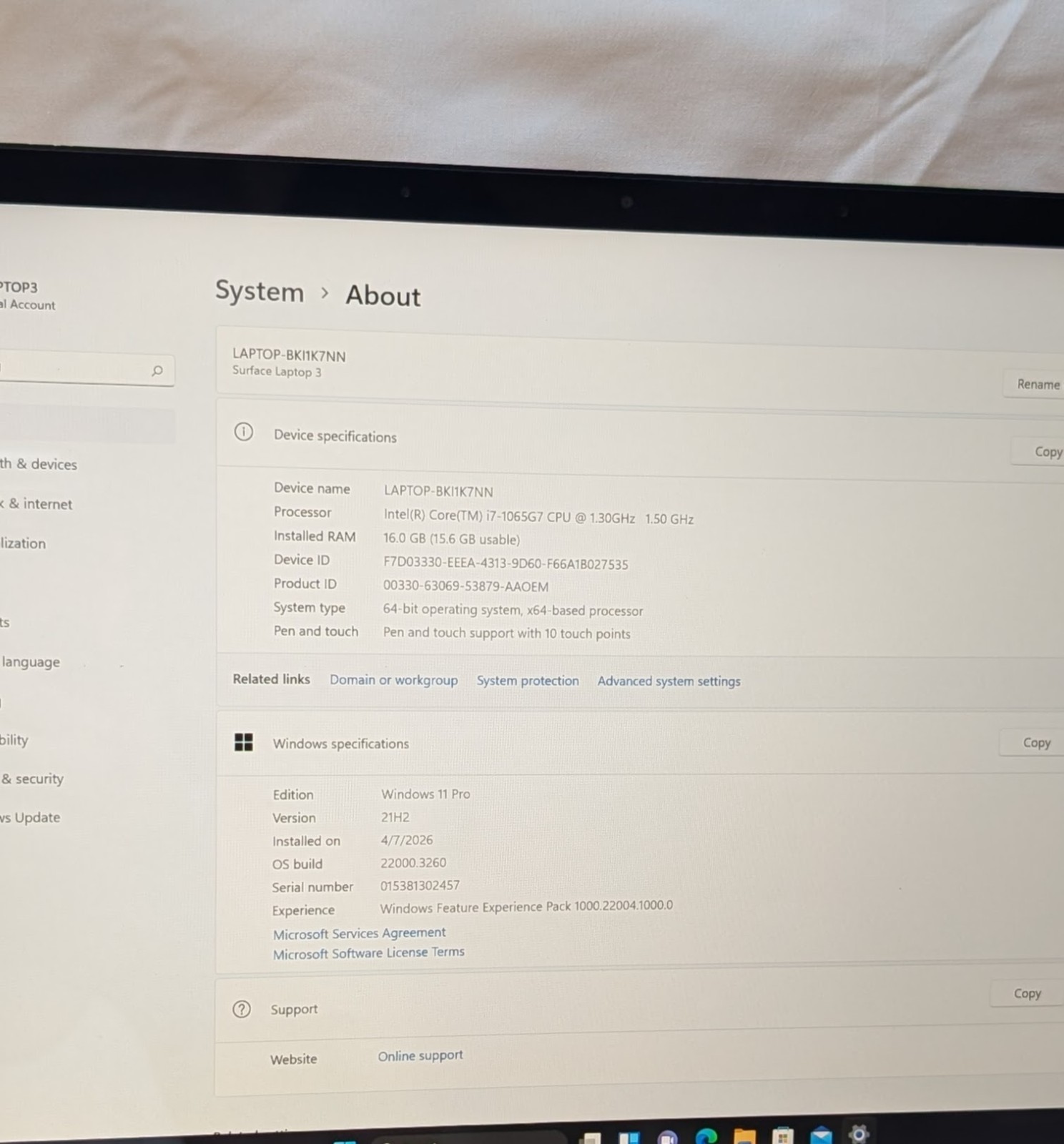 NICE Black Microsoft Surface LAPTOP 3 i7 16GB RAM 13.5 INCH WINDOWS 11 PRO