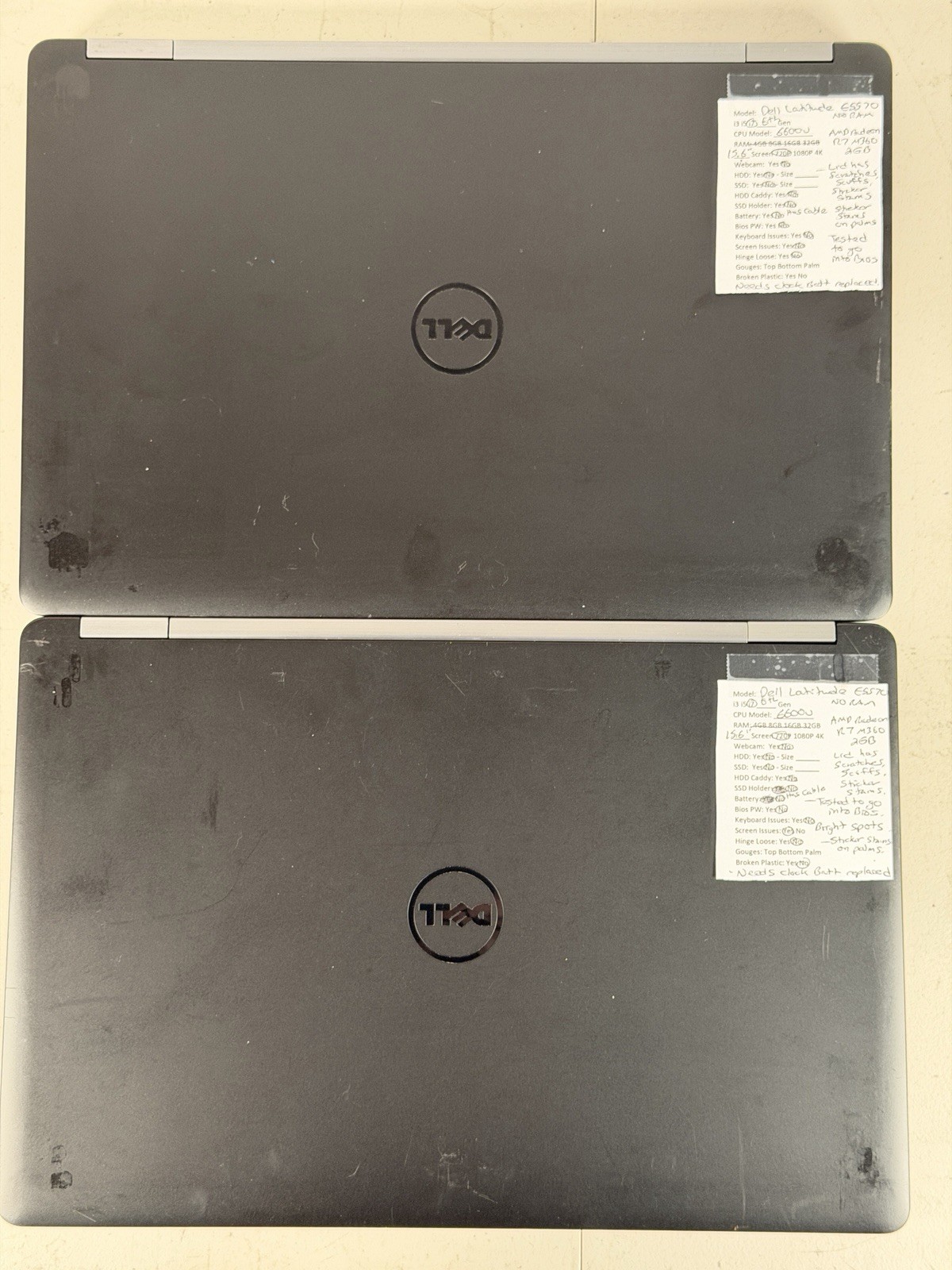 Lot of 6 Dell Latitude E5570 i7-6600U Radeon R7 M360 No RAM/SSD/OS/Charger *READ