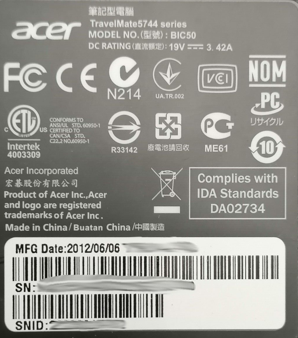 15.6″ Acer TravelMate 5744Z-4603 (Pentium P6300/8GB RAM/512GB SSD) Win 11 Home
