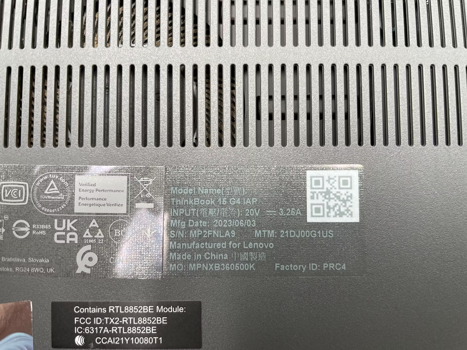Lenovo ThinkBook 15 G4 IAP Used 15.5″ (i5-1235U-16GB-256 GB NVMe)
