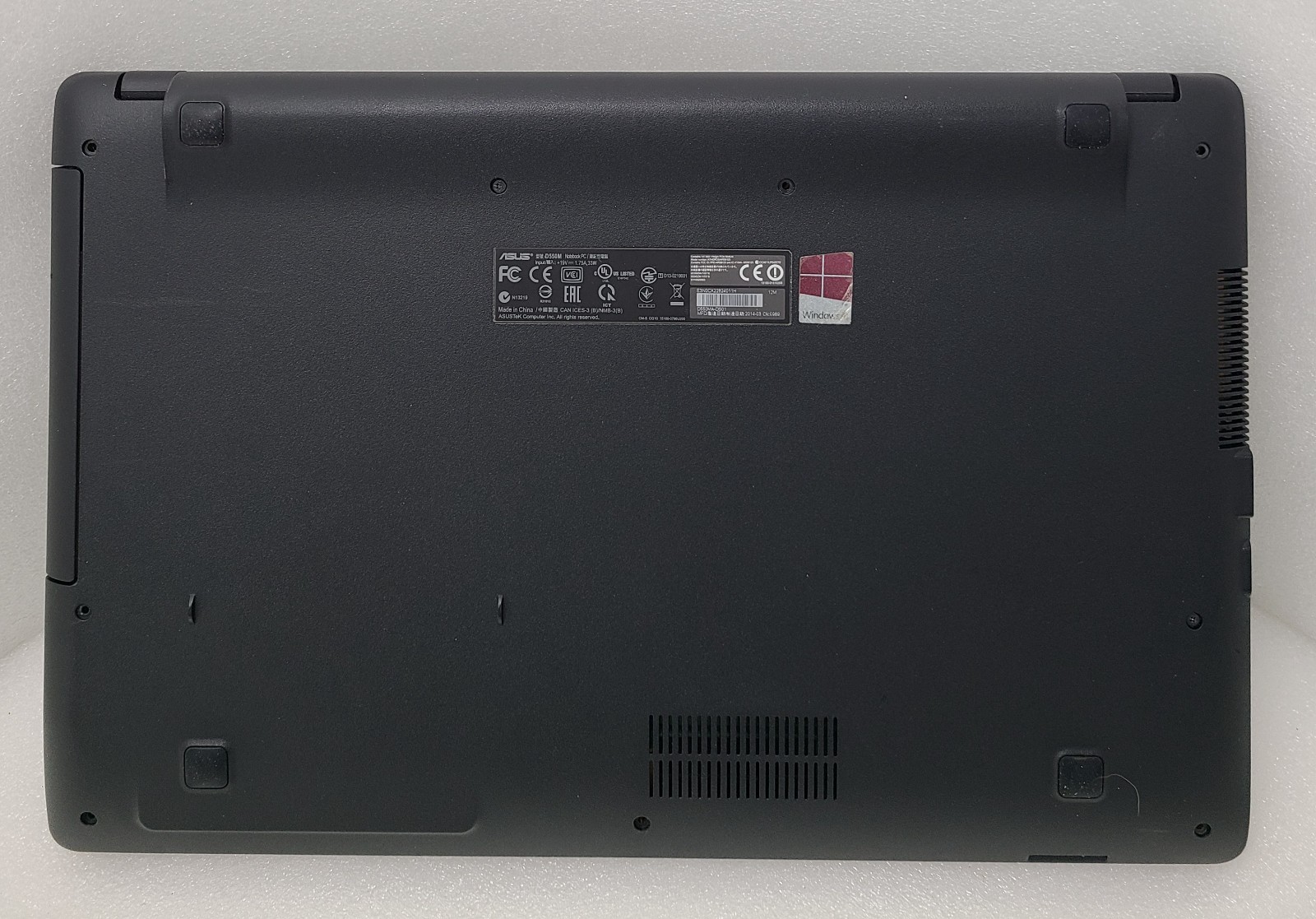 ASUS D550MA-DS01 15″ Laptop Intel NO Ram/HD/OS No Power (FL)
