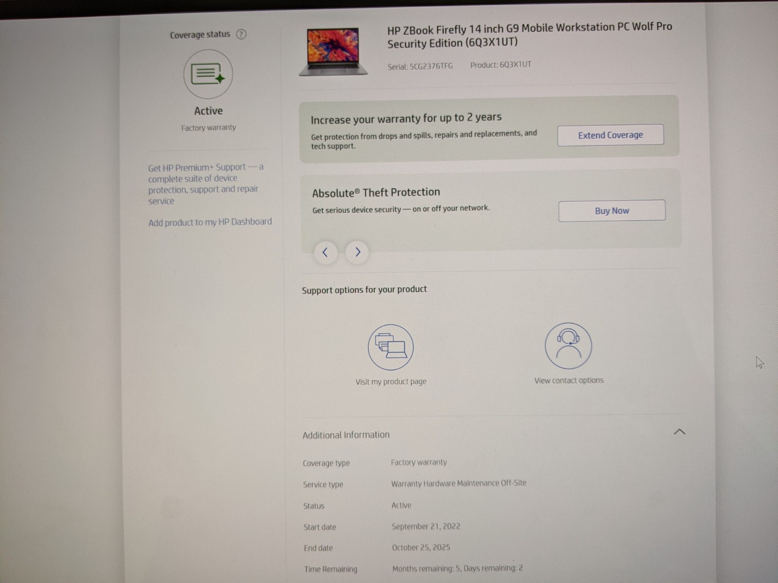 HP ZBook Firefly G9 14″FHD+ i5-1250P 1.7GHz 16GB 256GB SSD W11P WRNTY-10/25 +PA