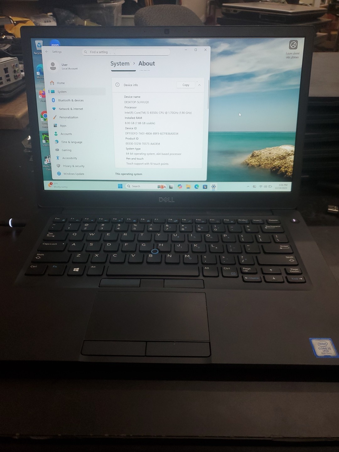 Dell Latitude 7490 14″ Touch (Intel Core i5-8350U, 16GB 256 GB SSD) 121925-2