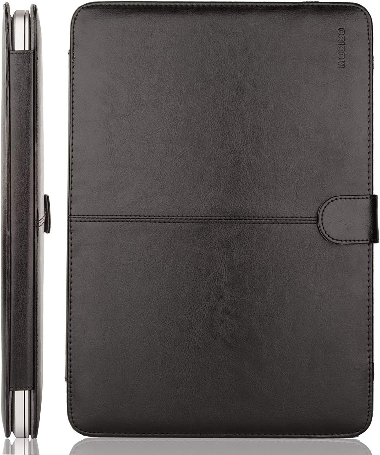 MOSISO Black PU Leather Cover for MacBook Air 13.6″ M5 M4 M3 M2 2022-2026 /Pro 1