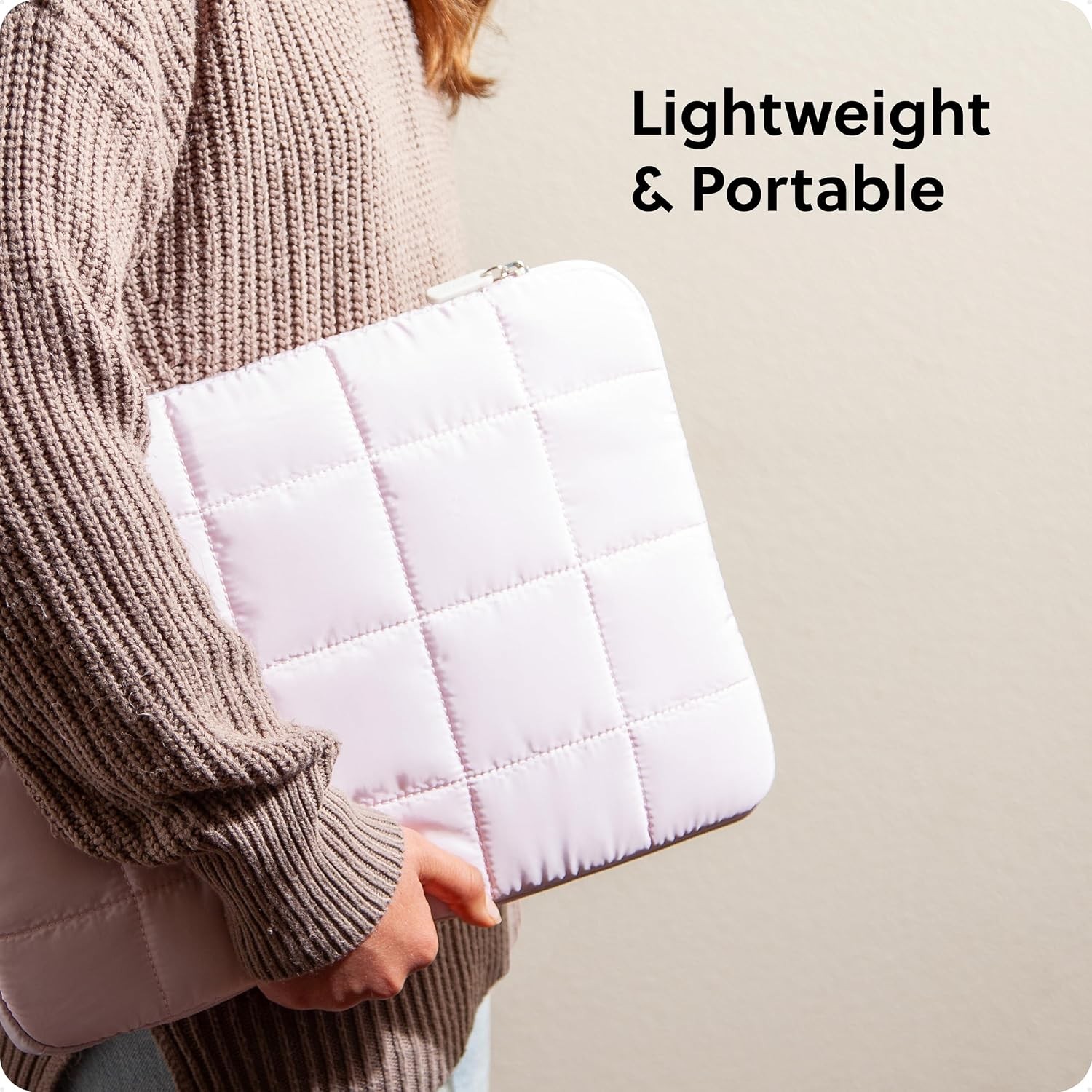 Nylon Puffy Zipping Large Laptop Sleeve, 10.5″ x 15″ Sleeve for MacBook Pro, Air