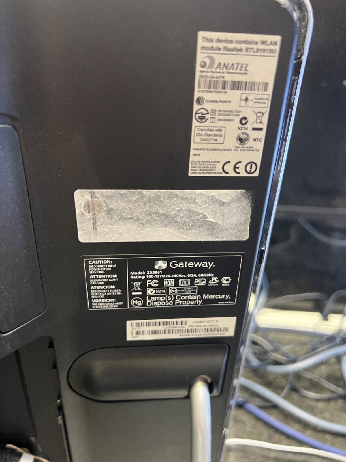 Gateway All-in-one ZX6961-NO OS