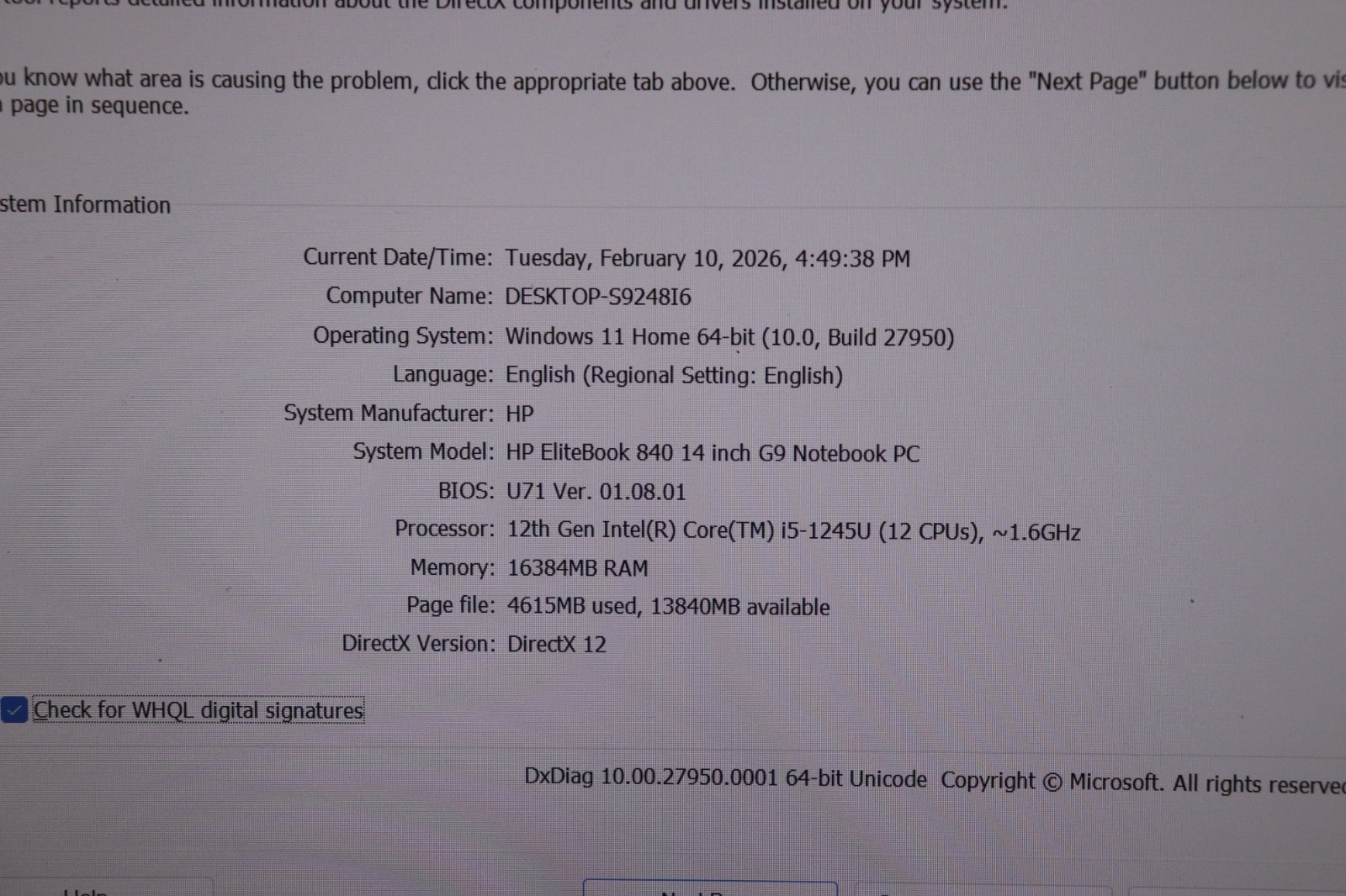 HP EliteBook 840 G9 14″ Laptop i5 12th Gen 256 GB SSD 16GB RAM Win 11 H READ