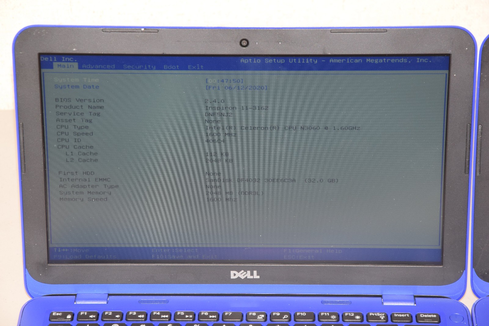 BAD CMOS Lot 2 Dell Inspiron 11-3162 11.6″ Celeron N3060 2GB DDR3L 32GB eMMC