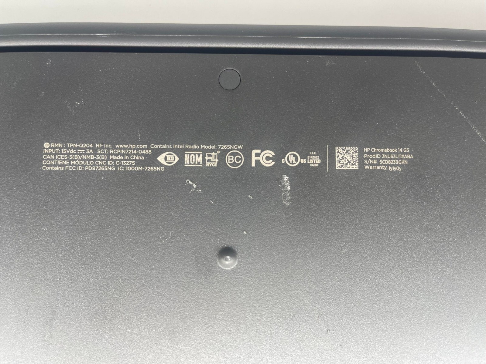 HP Chromebook 14 G5 -3NU63UT#ABA INTEL-N3350 ~4GB RAM, ~12 GB