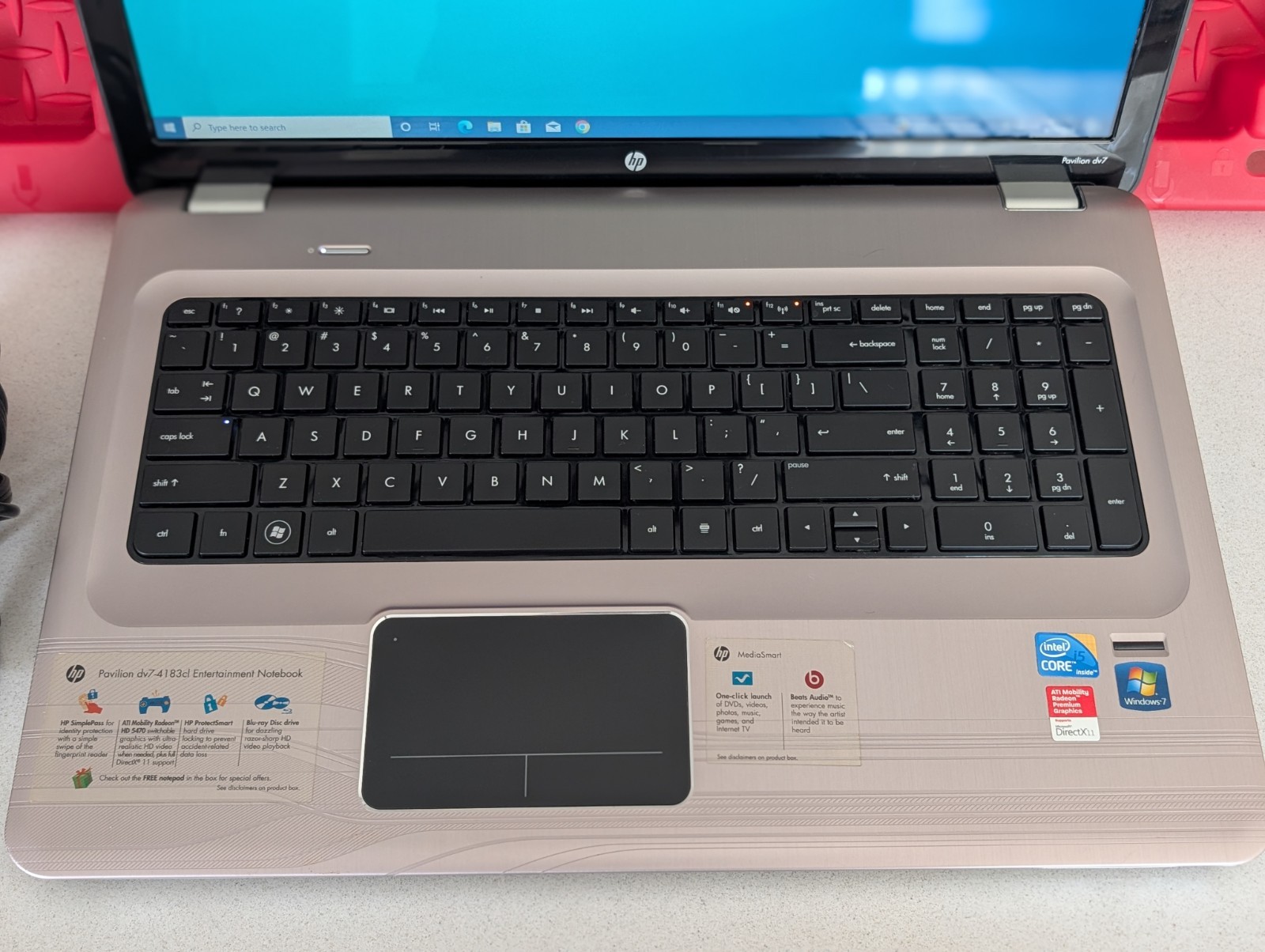 HP Pavilion 17.3″ DV7-4183cl Intel i5-M460 2.53GHz 6GB 500GB HDD Windows 10