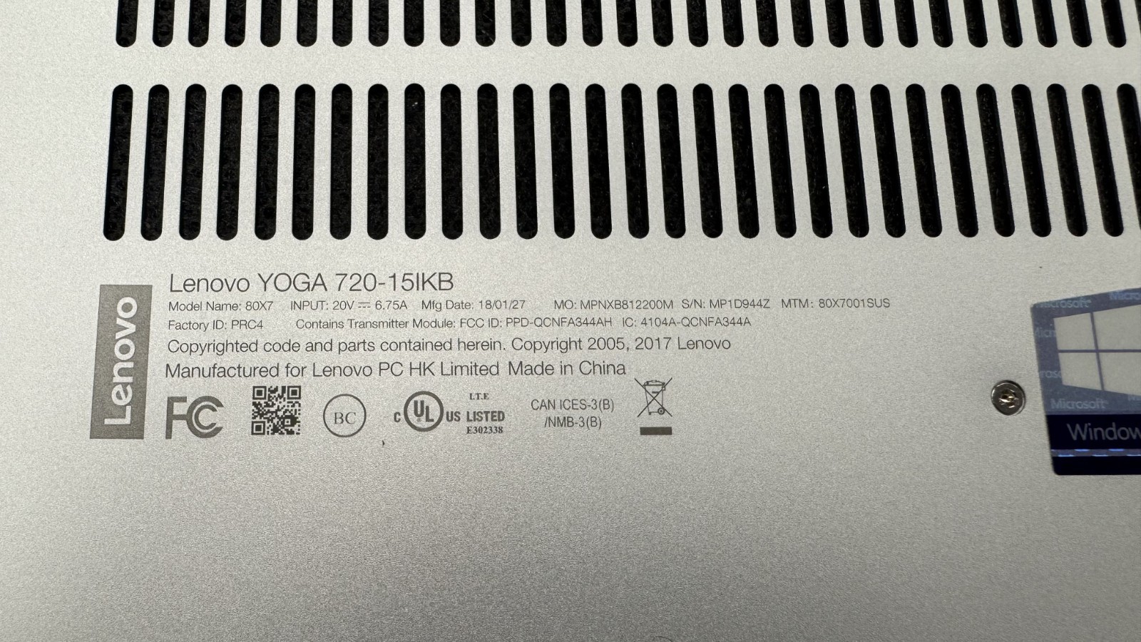 Lenovo Yoga 720 SMP1D944Z (Grade C)