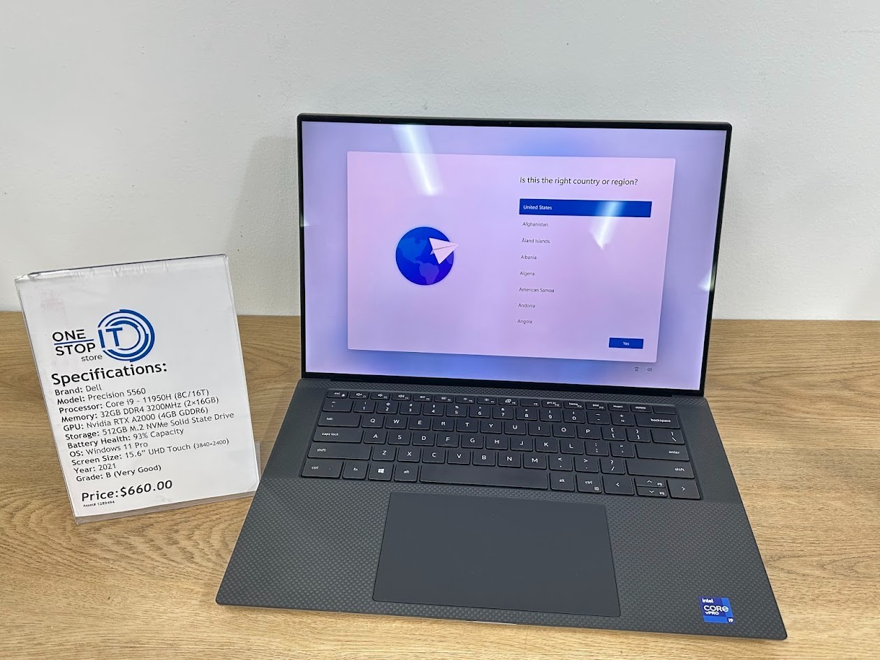 Dell Precision 5560 Core i9 11950H, 32GB DDR4 3200MHz, RTX A2000, 512GB SSD 2021