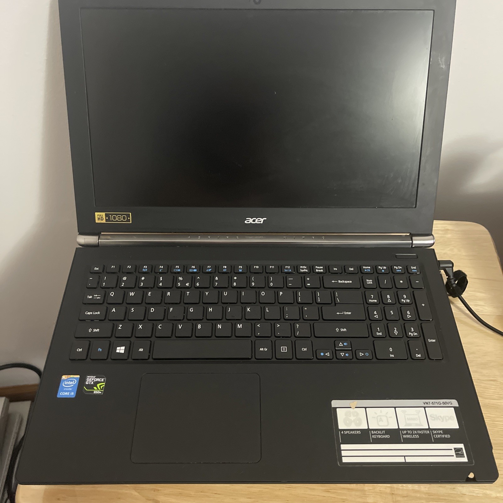 Acer Aspire VN7-571G 15.6″ Laptop – 128SSD + 1TB Storage, 8GB Ram, GeForce 950M