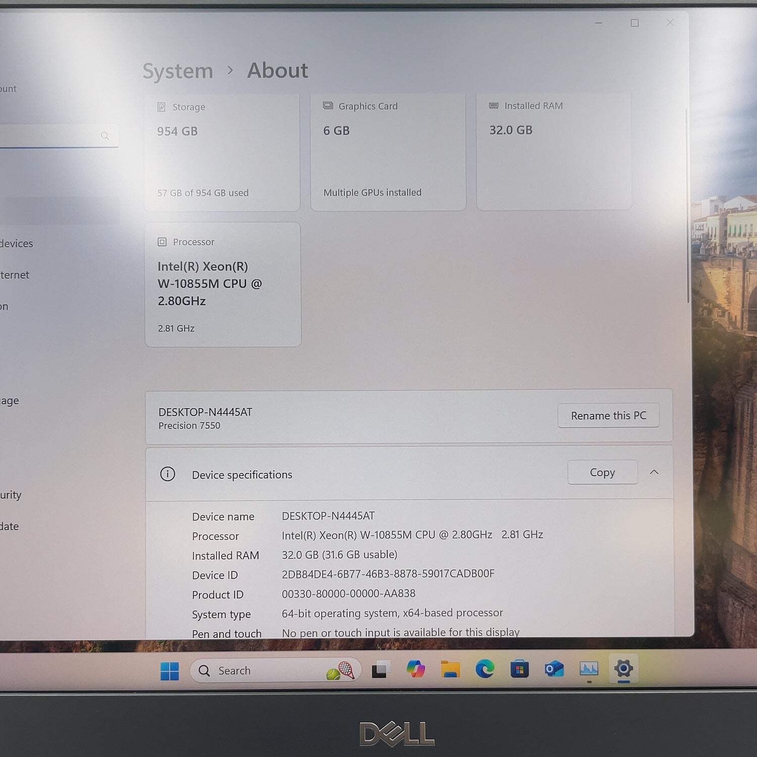 Dell Precision 7550 15.6″ Xeon W-10855M 2.8GHz 32GB RAM 1TB SSD Quadro RTX 3000