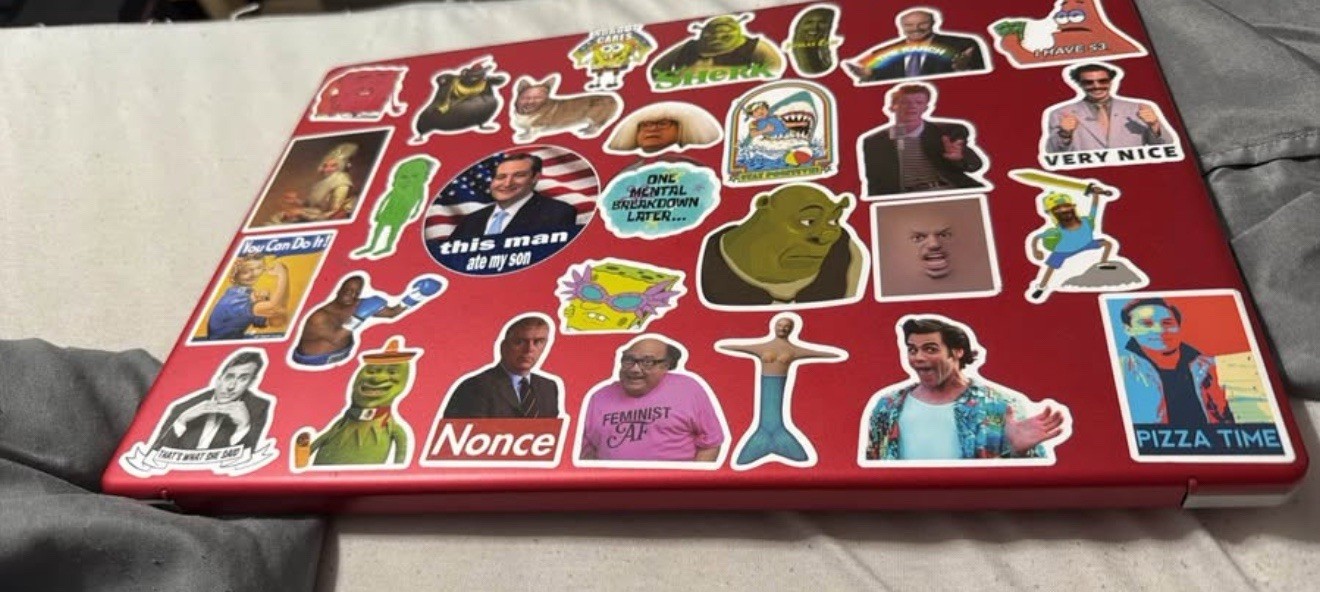 Hp Laptop, Red , Perfect Condition Besides The Stickers, Comes With Charger.