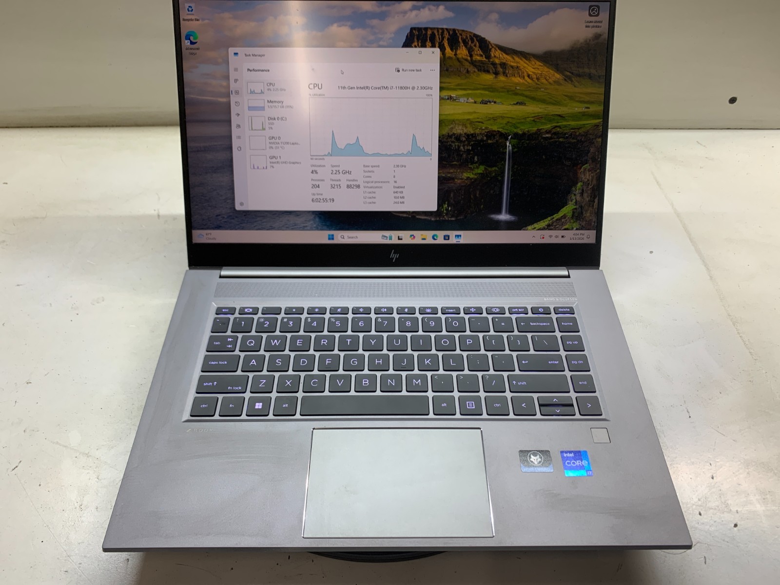 HP Zbook Studio G8 Intel Core i7-11800H 2.3GHz 16GB Ram 512GB SSD Nvidia T1200