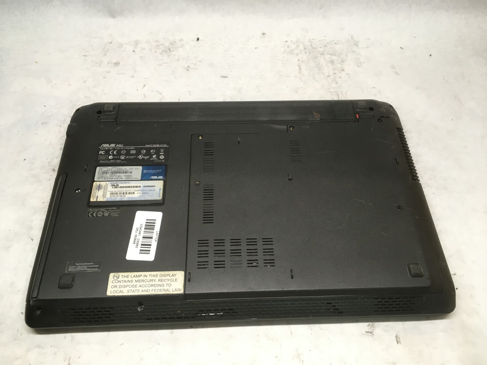 ASUS A52J 15″ (AS IS) Intel Pentium P6100 @ 2 GHz – JZ